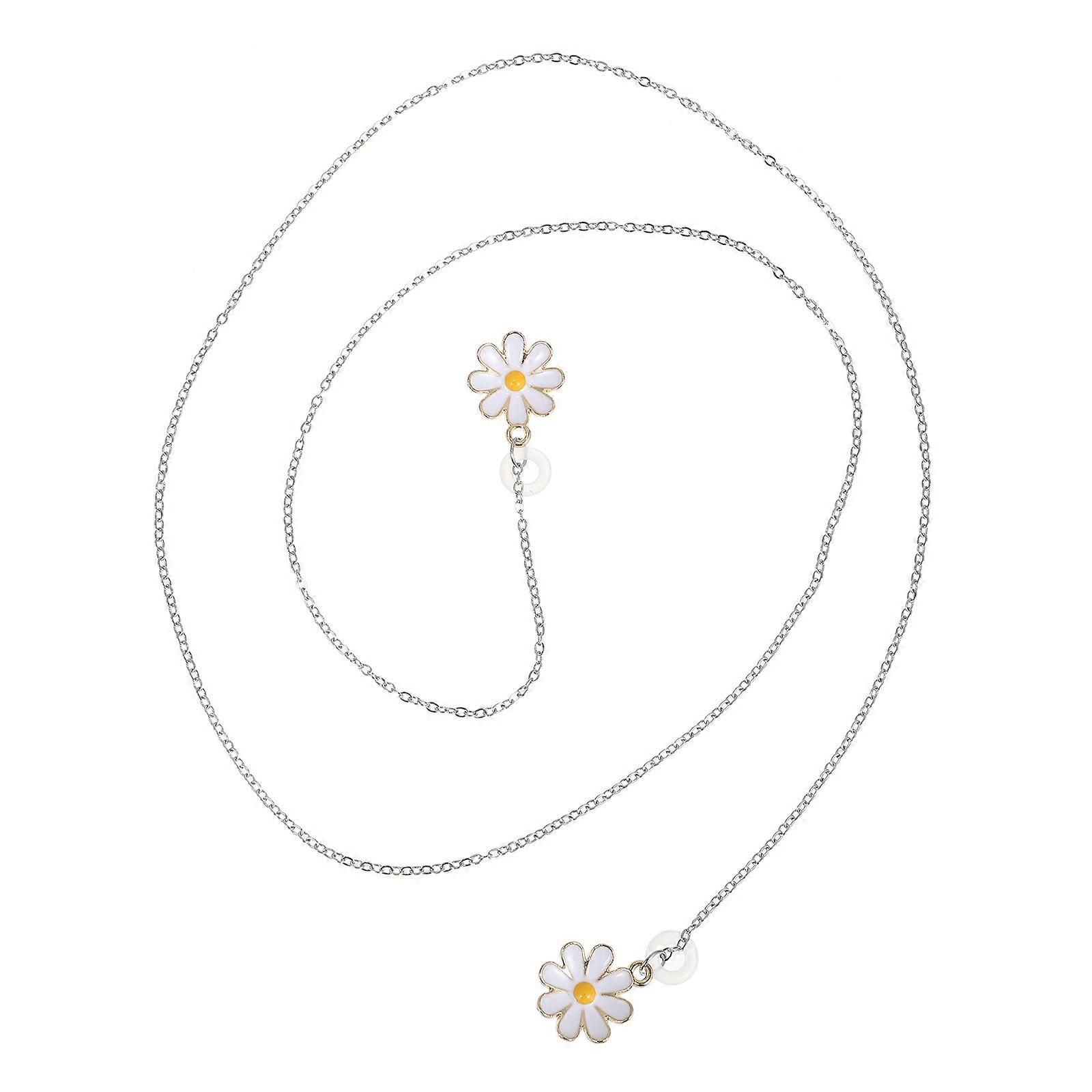 Anti Lost Lanyard Decorative Chain Wireless Earphone Chain Daisy Shape Non Slip For Daily Use 1Pack