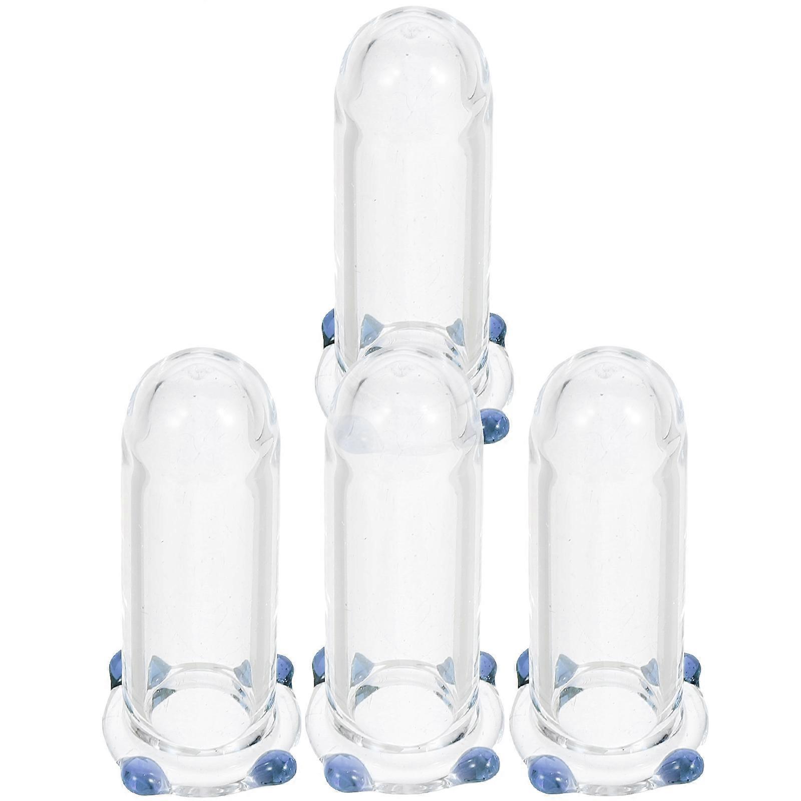 Dustproof Cylindrical Straw Sleeve Cap Reusable Transparent Cover For Hygiene Maintenance 4Pcs
