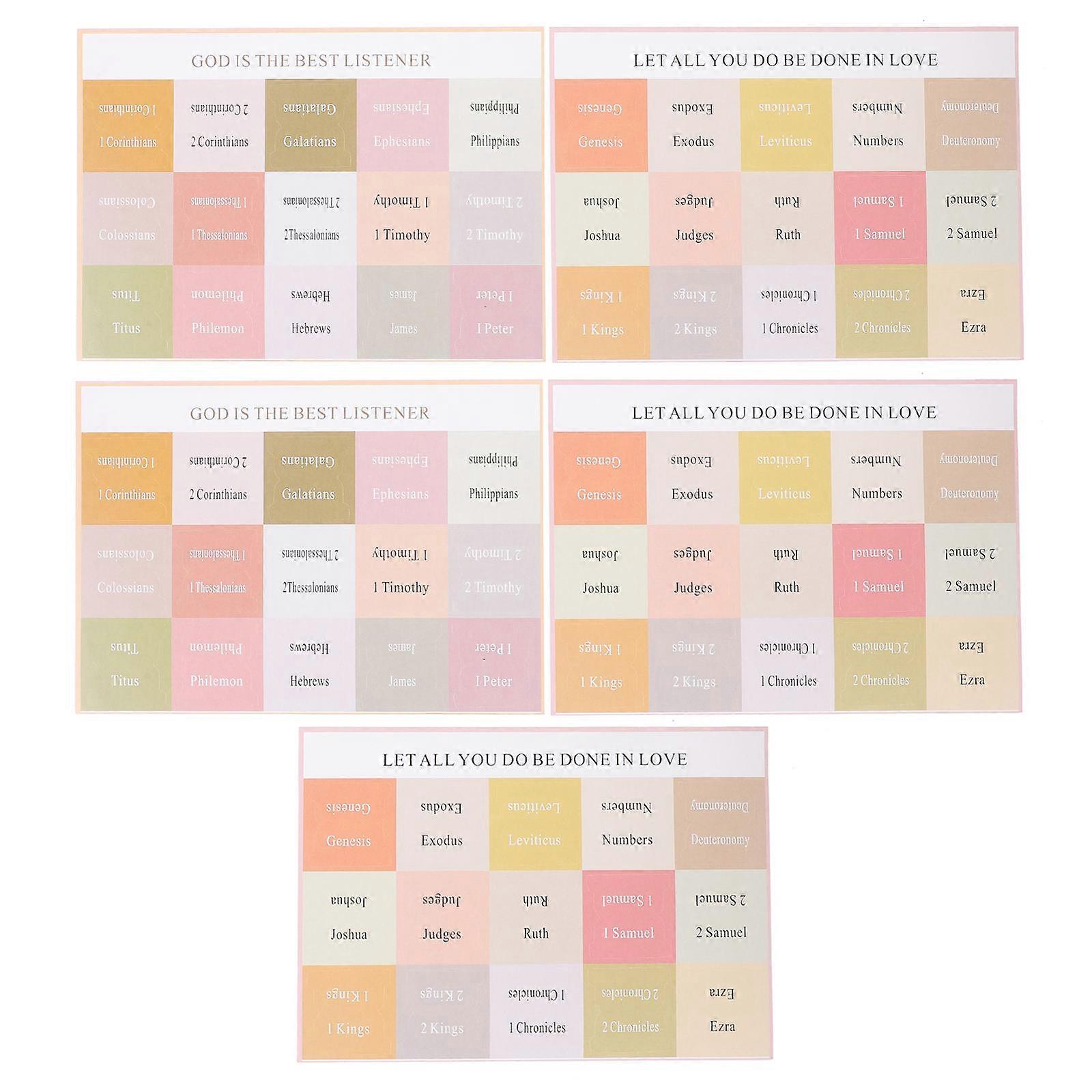 5 Colorful Bible Index Tabs Sheets for Efficient Studying   Decorative Book Labels with Text for Quick Section Reference