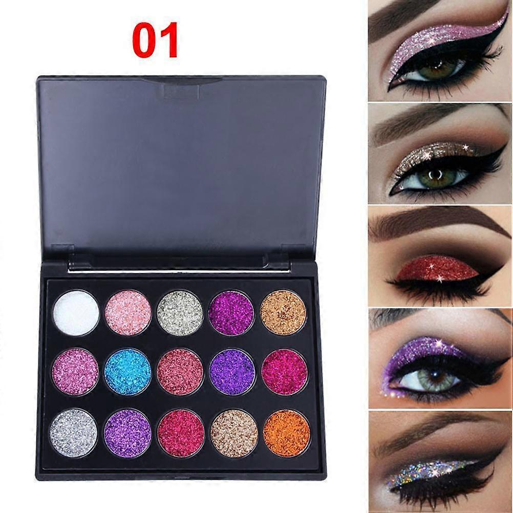 Glitter Eyeshadow Palette 15 Colors Shiny and Pigmented Eyeshadow Palette