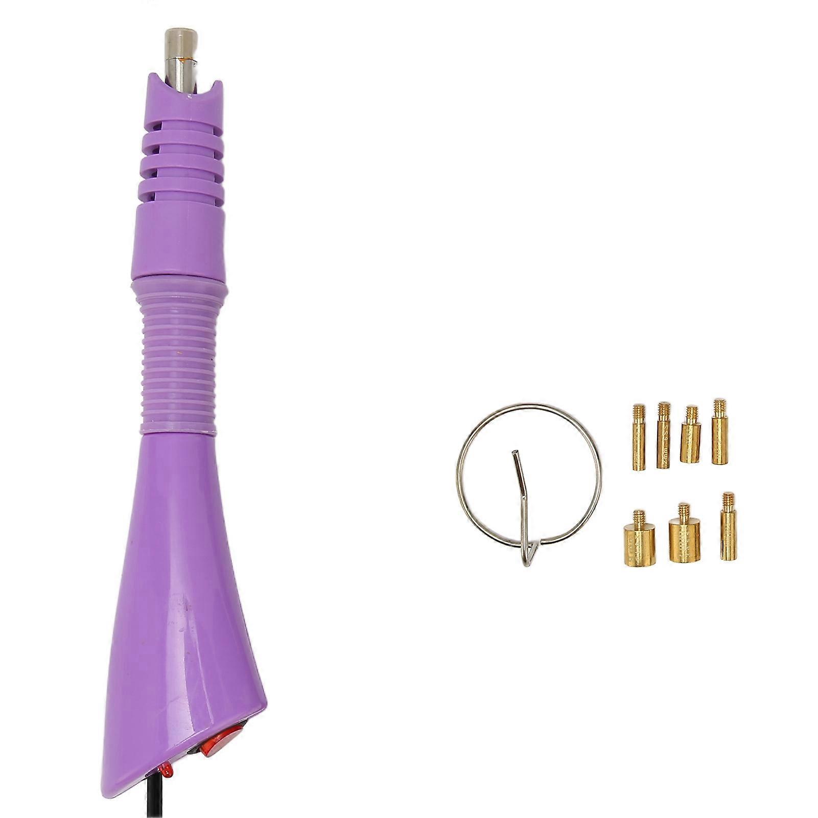 Hot Fix Applicator with 7 Tips Iron Rings Energy Saving Metal DIY Tool for Clothes Purple Hotfix Machine Crafting