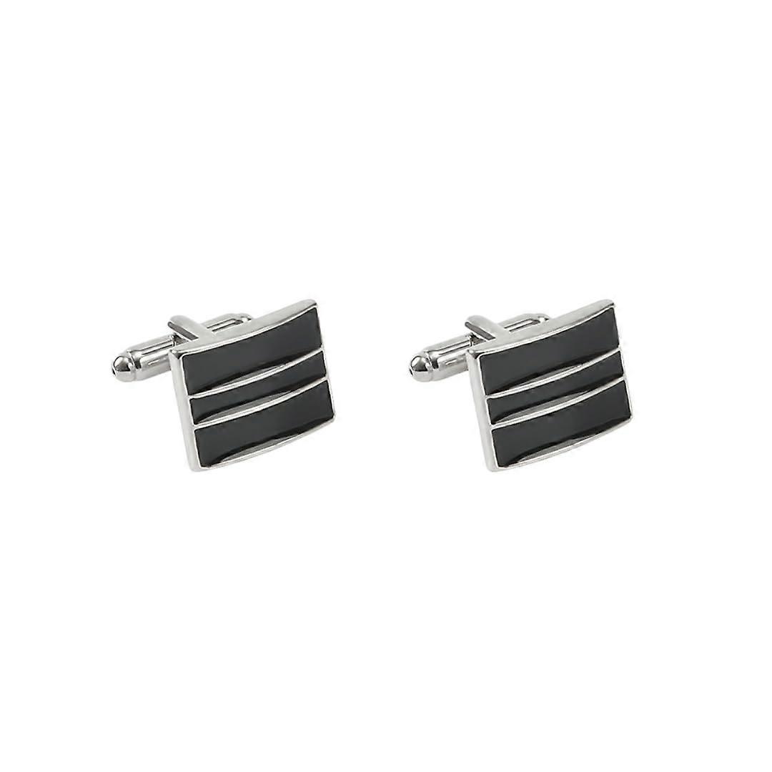 Cufflinks For Men 1 Pair Rectangular Striped Cufflinks For Men With French Shirt, Metal, Rubelite