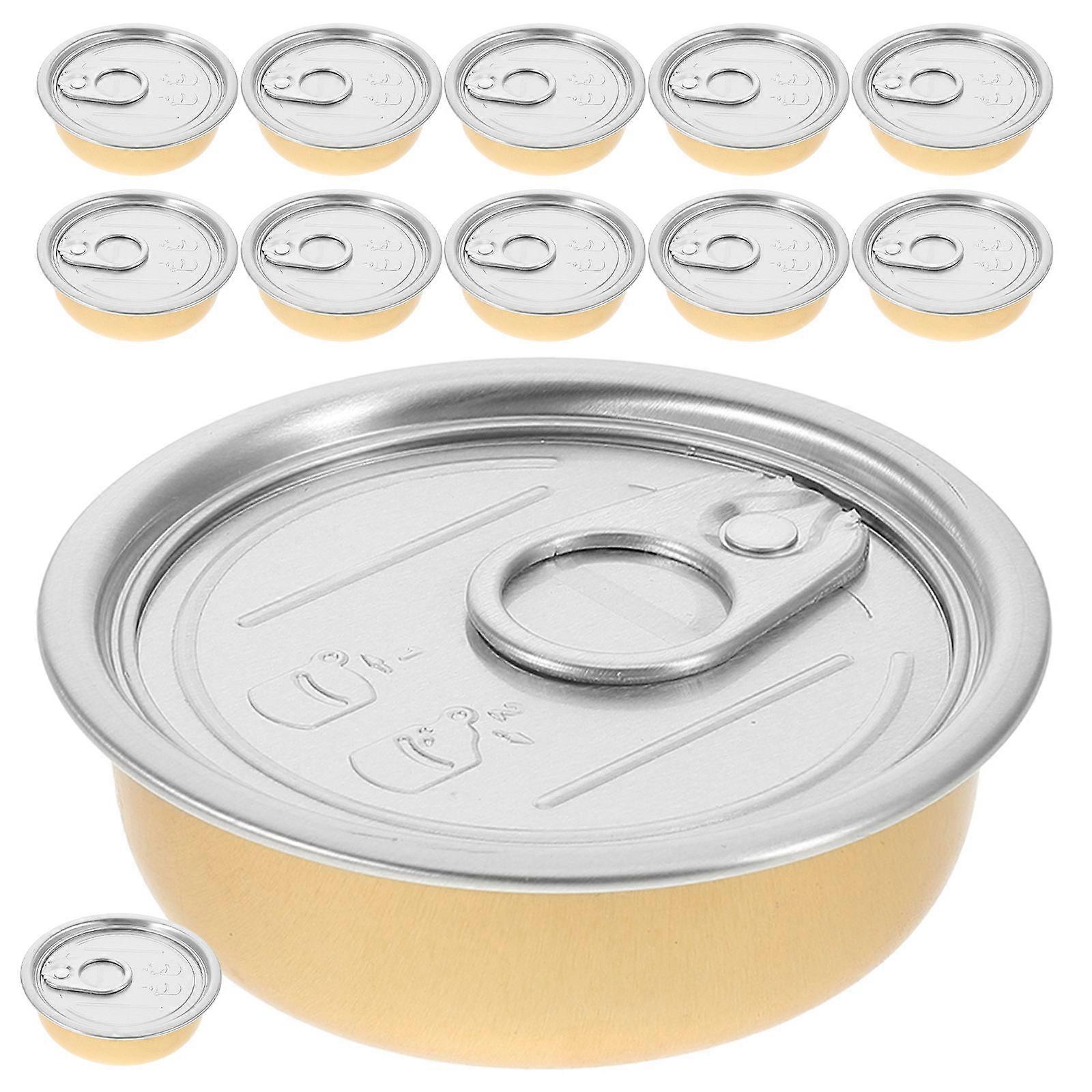 12pcs Aluminum Food Storage Cans Airtight Snack Containers for Kitchen Organization Reusable Cake Tins with Easy Peel Lids for Steaming and Preserving