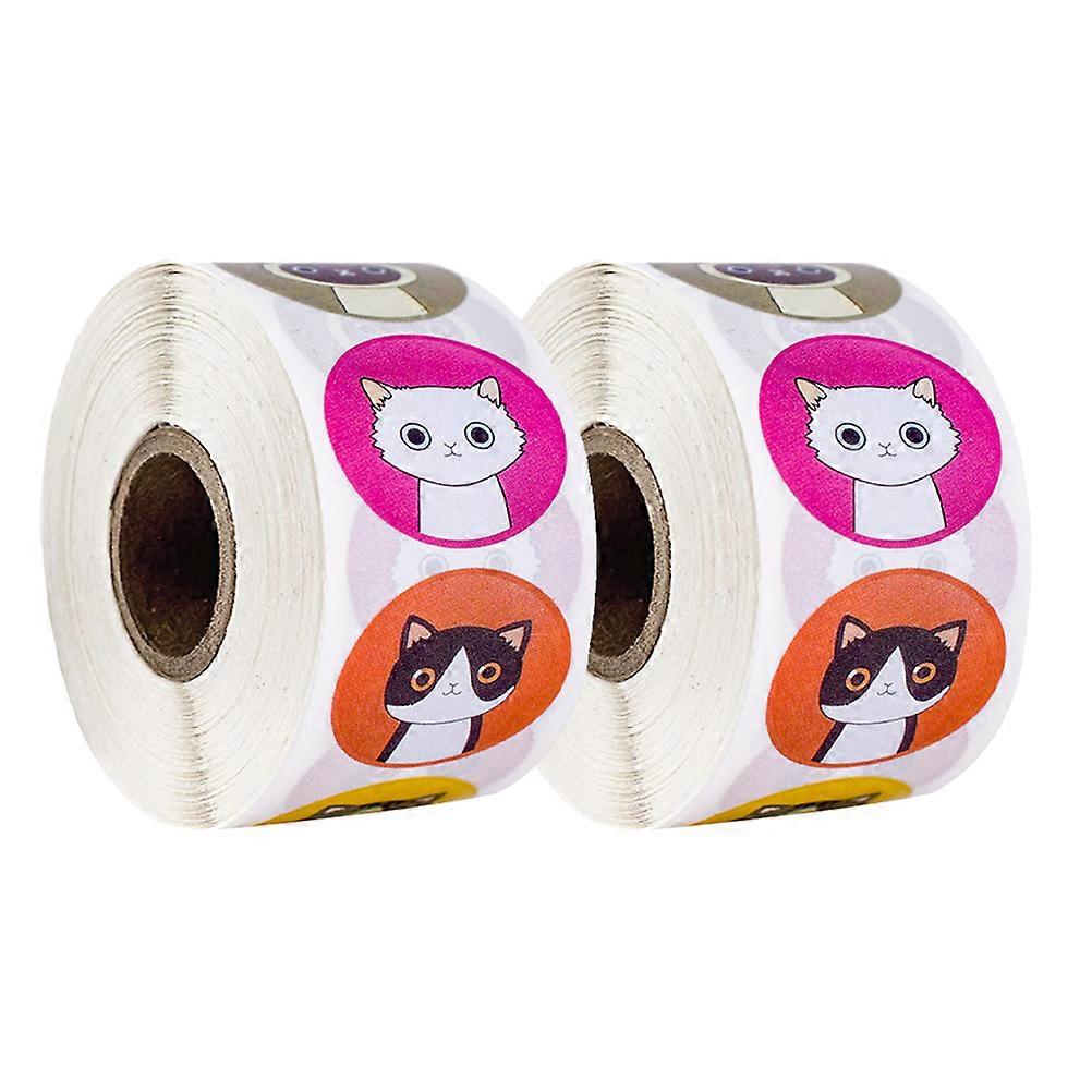 Cute Cat Pattern Decorative Sticker Rolls for Creative Wrapping, Sealing & Festival Decor – Strong Adhesive, Easy Peel, Multi Purpose Use