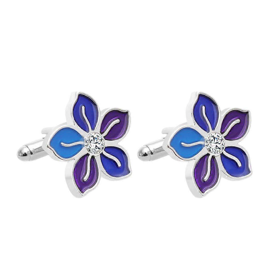 Men's Cufflinks 1 Pair of Cufflinks with Purple Flower Cufflinks for Men with French Suit