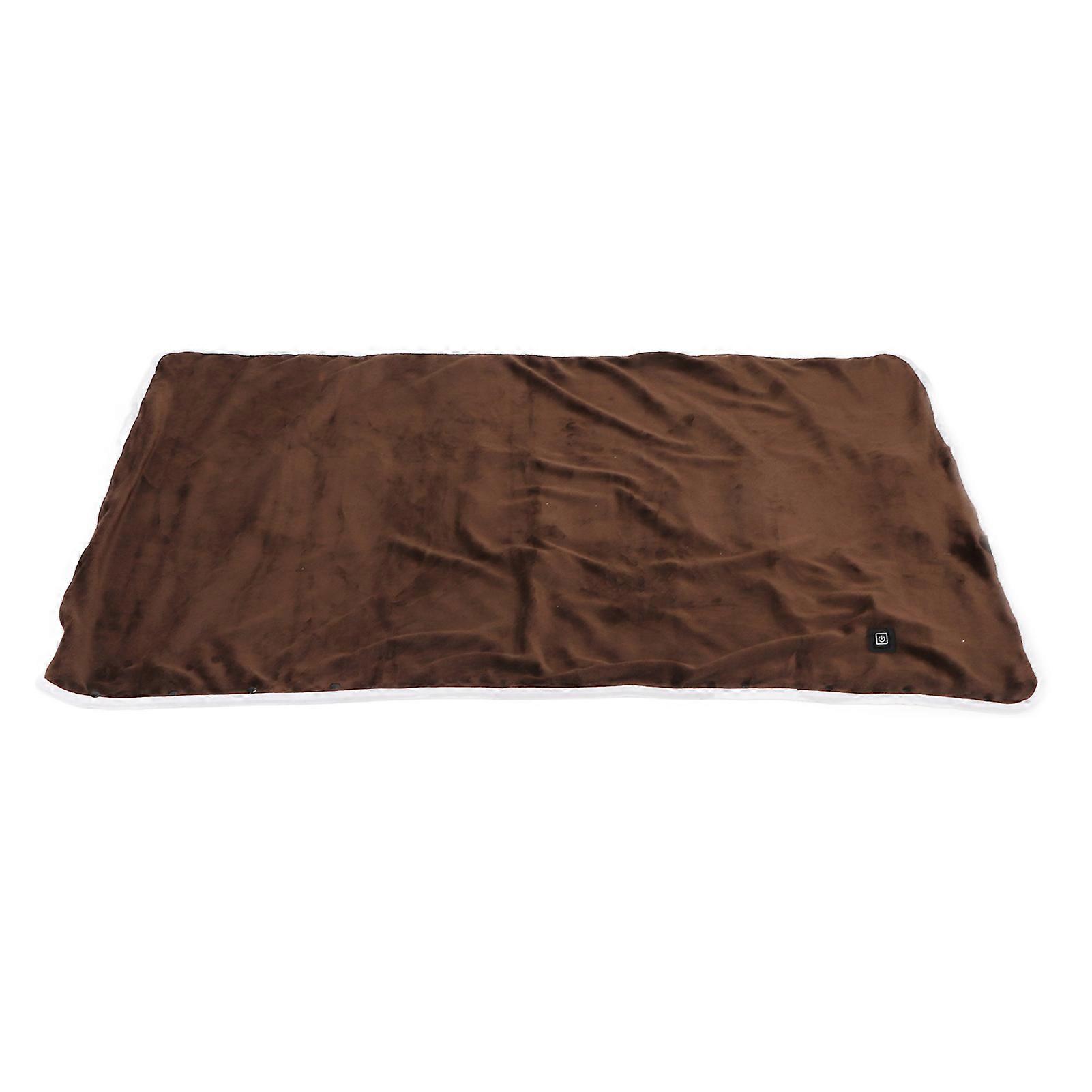 USB Heated Shawl 3 Levels Temperature Soft Breathable Electric Heating Blanket Cape for Knees Waist Brown