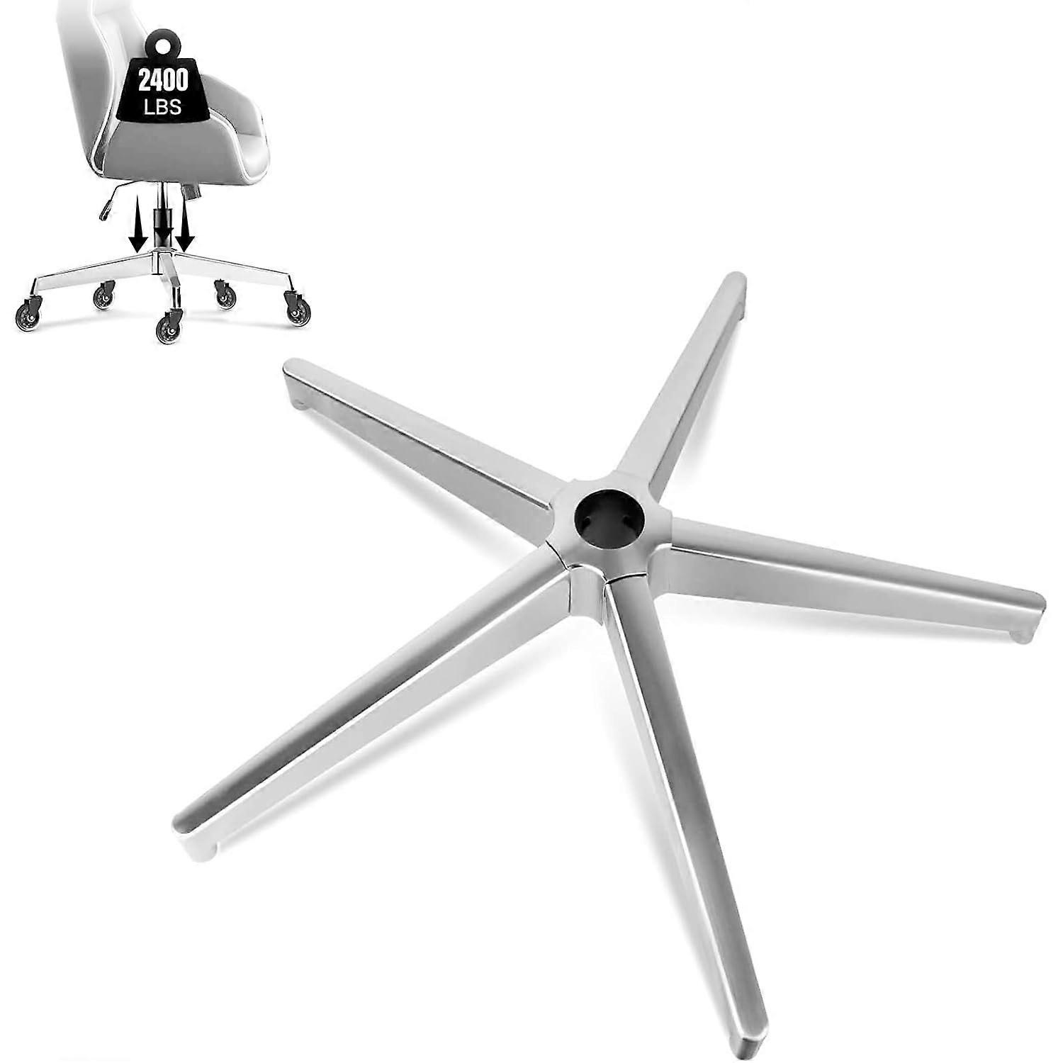 Removable Office Chair Base with 2400 lbs Capacity, Sturdy Metal Swivel Frame Replacement