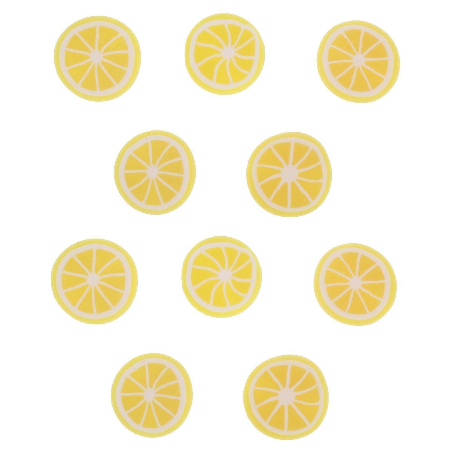 200pcs Fruit Spacer Bead Lemon Slice Charm Beads Resin Flatback Button Polymer For Diy Craft Necklace Earrings Accessory