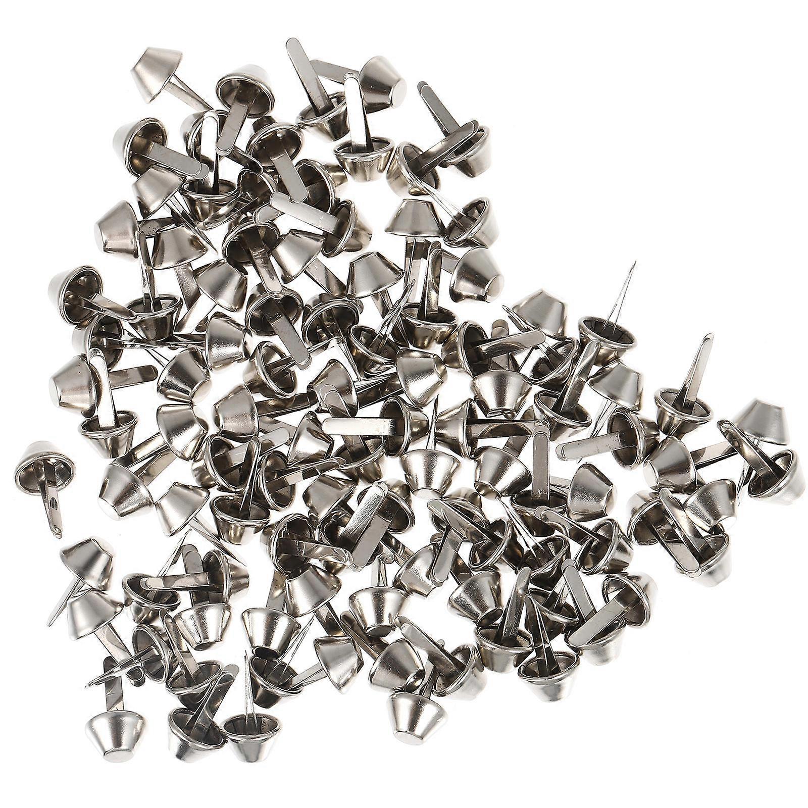 100pcs Bucket Type Bag Bottom Spikes, DIY Handbag Accessories Studs for Purse Feet Replacement, Unique Crafting Hardware for Projects