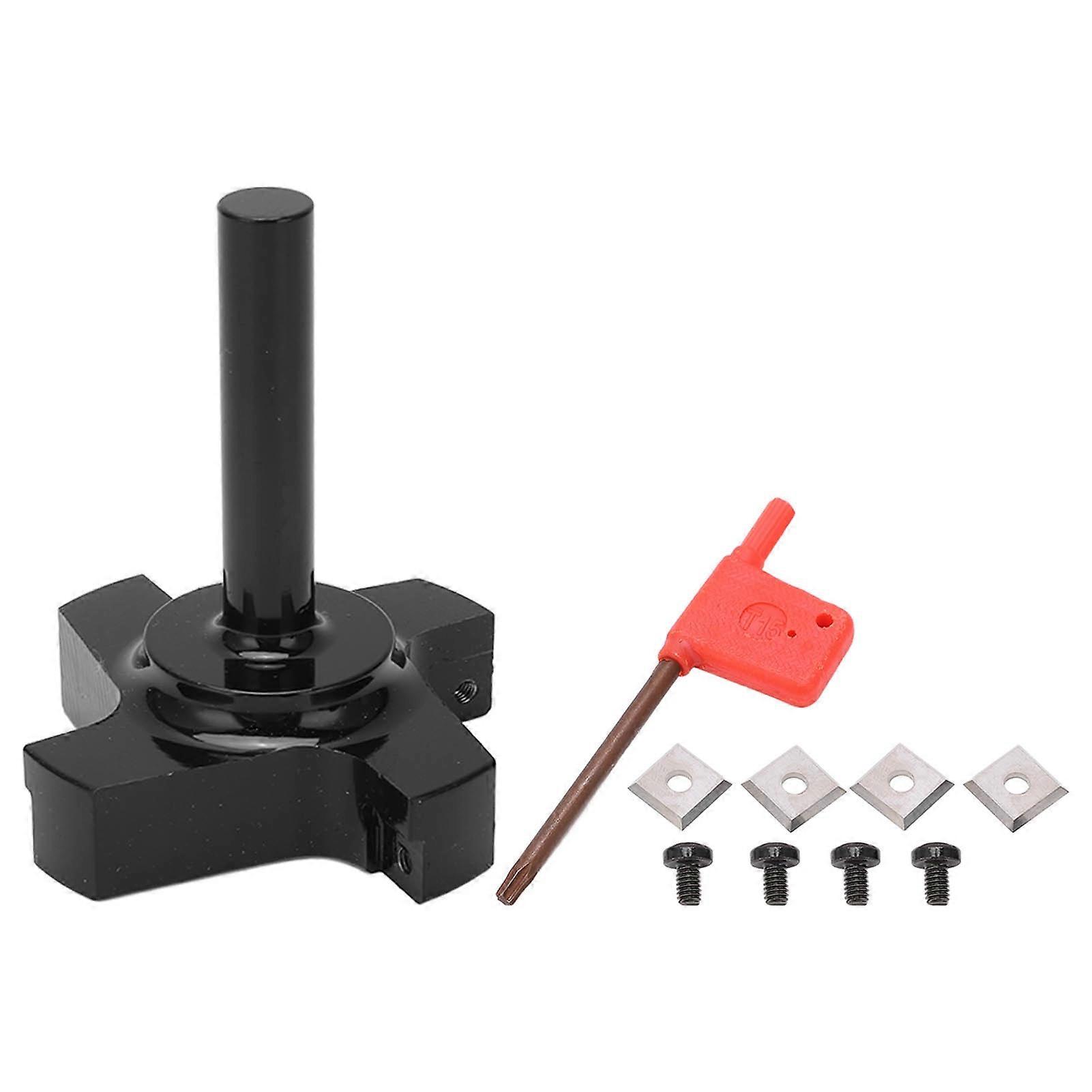 Black Spoilboard Surfacing Router Bit Cemented Carbide T Shape Router Bit Replacement for Woodworking 4 Flute