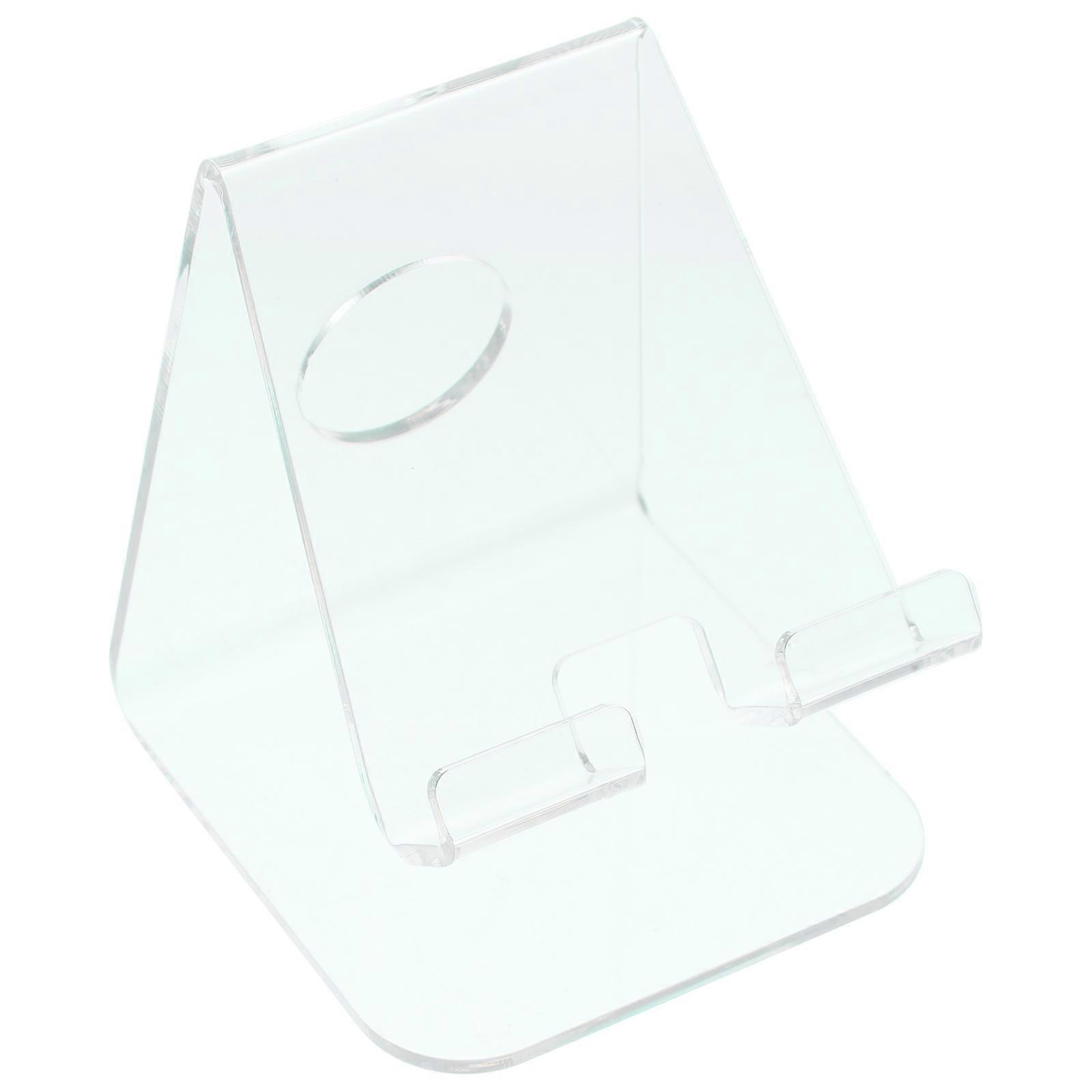 Transparent Acrylic Phone Stand for Home Strong and Lightweight with Storage Functionality 7 inch