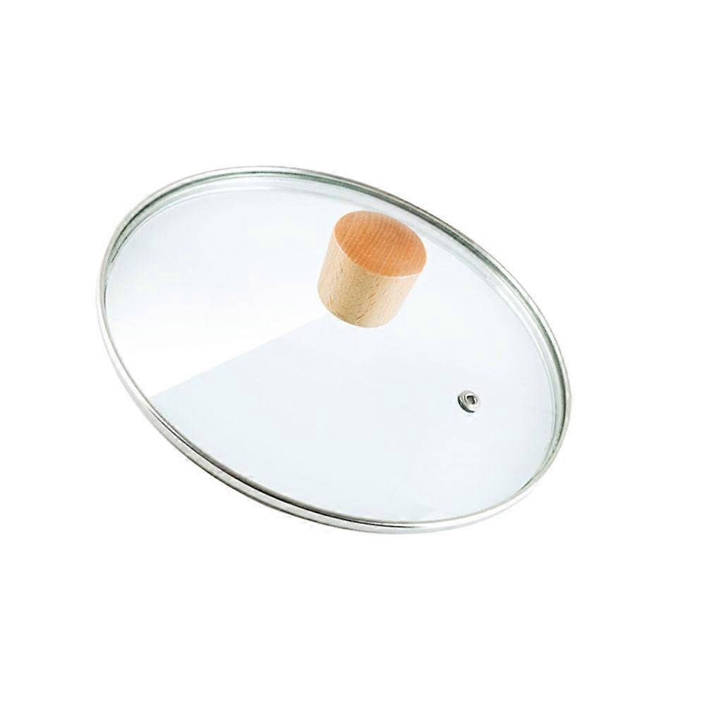 Tempered Glass Pan Lid with Wood Knob – Highly Sealed, Transparent Kitchen Lid for Safe Cooking