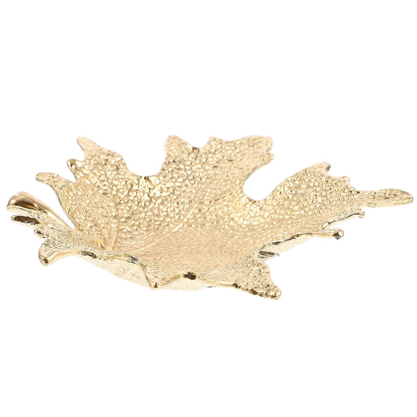 Golden Metal Jewelry Dish for Decoration 1pc Small Tray to Keep Space Tidy and Neat