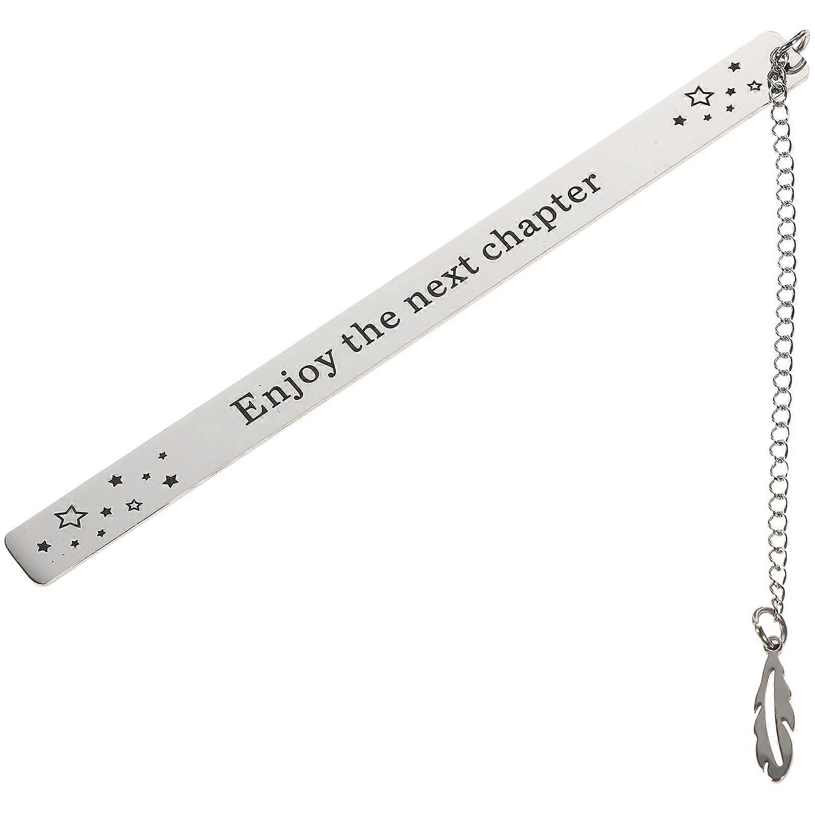 Stainless Steel Bookmark with Leaf Pendant for Book Use Silver Color Fits Multiple Scenes 1 Piece