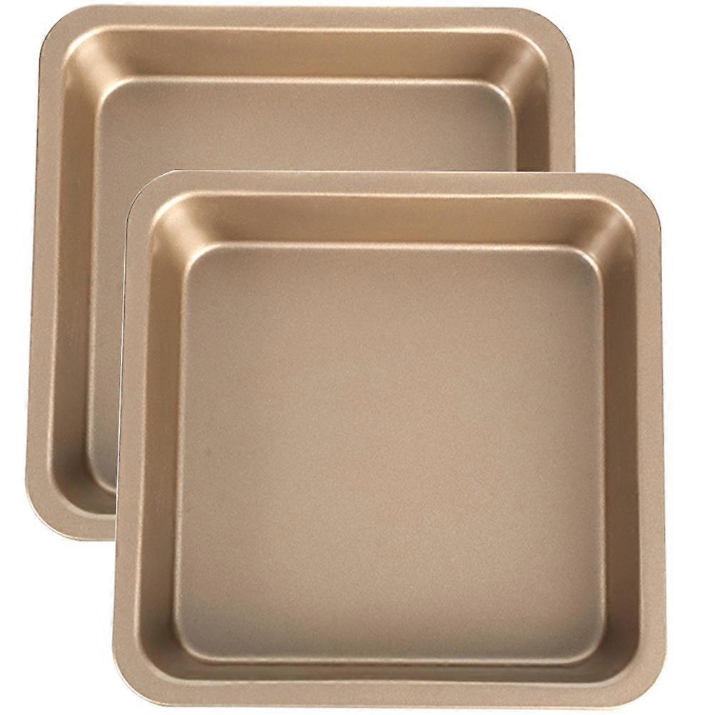 Baking Pan Square Nonstick Cake Pan Baking Tool Carbon Steel Even Heat Distribution 2Set