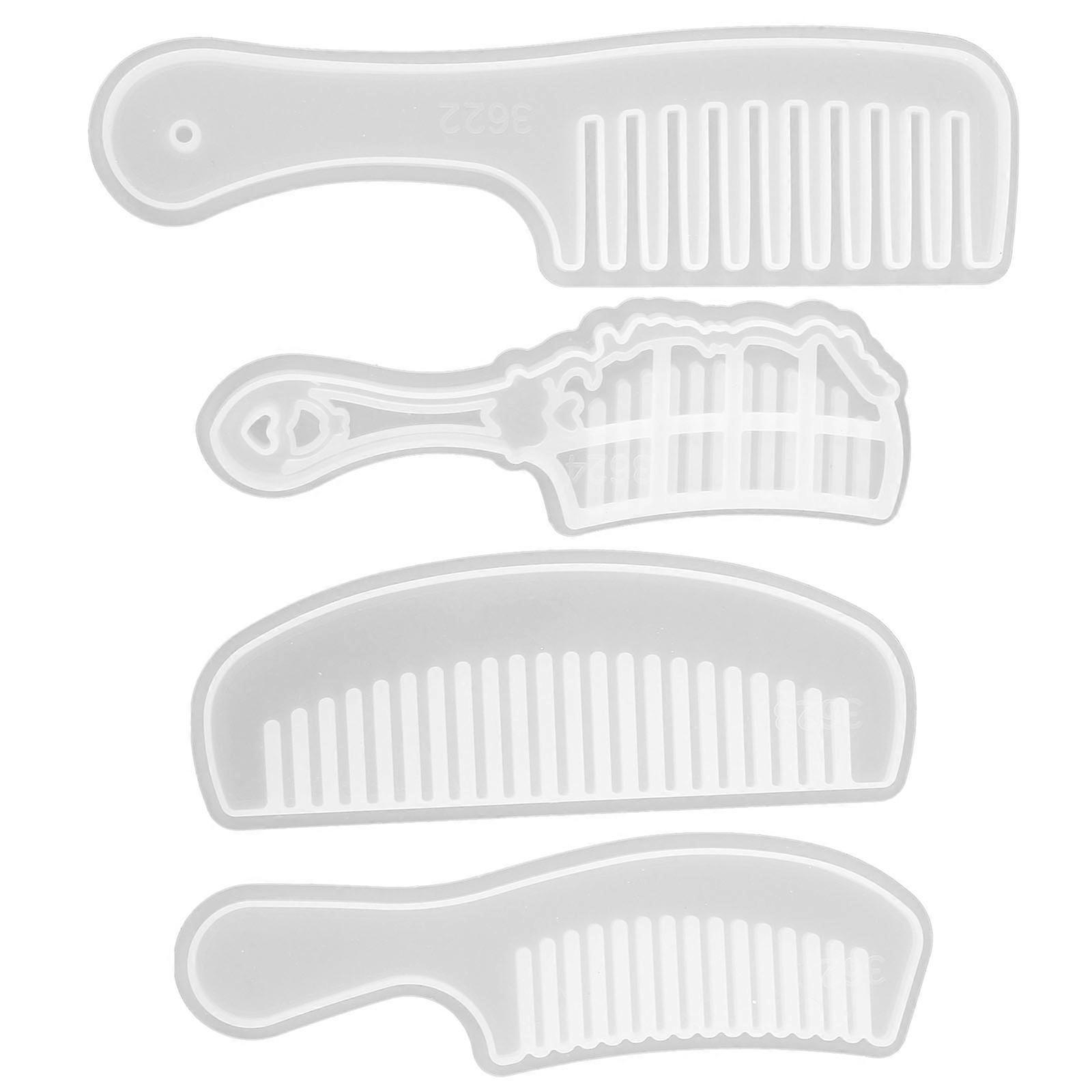 Silicone Comb Making Molds for DIY Use White Color Smooth Edges and Surface 4 pcs