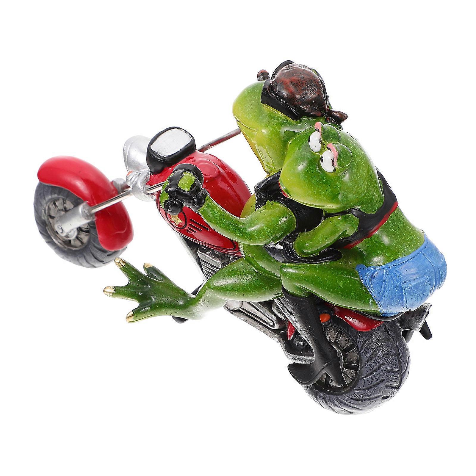 Frog Resin Craft Creative Children Family Members Mood Enhancement 21X13X9CM Green 1Pc