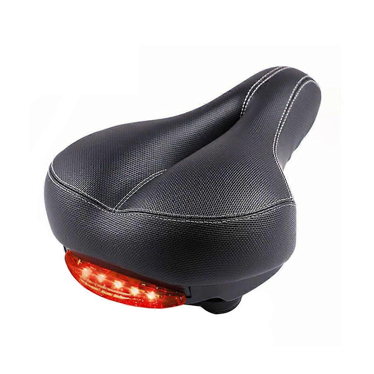 Comfortable Bike Seat Cushion with Rear Lights, Soft Bicycle Saddle for Large Buttocks, Waterproof and Ergonomic Design