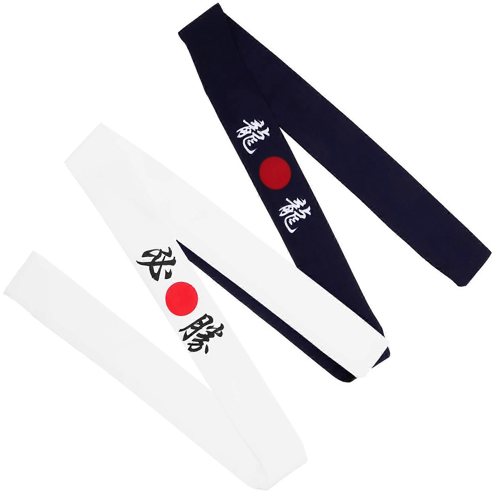 Active 2Pcs Headwear Japanese Style Headbands For Men And Women Assorted Color Daily Use Hair Fixing