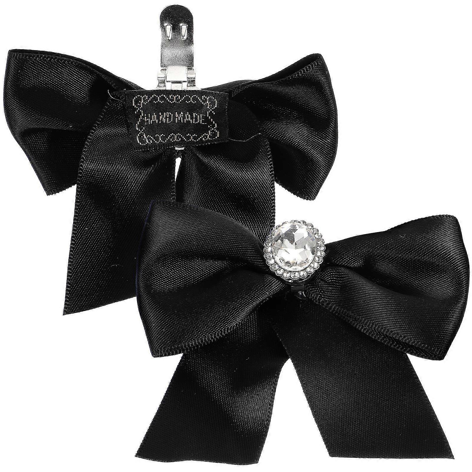 Bow Clip For Heels High Heel Shoe Buckles Wedding Bridal Shoe Bow Ornaments Rhinestone Silk Fabrics Elegant Bowknot Design 2Pcs