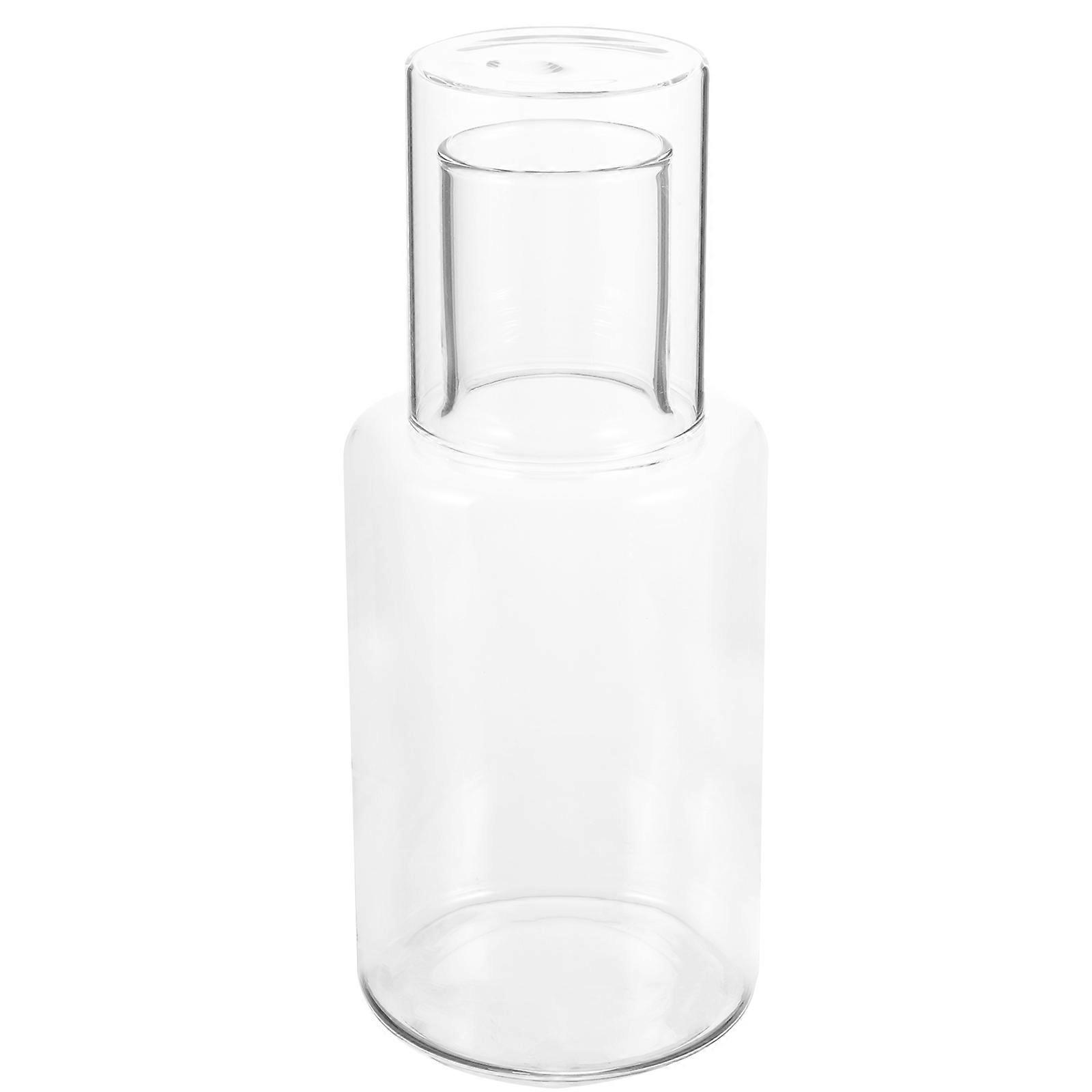 Heat-Resistant Borosilicate Glass Water Carafe With Cup For Nightstand Use 1100ml 260ml 1Set