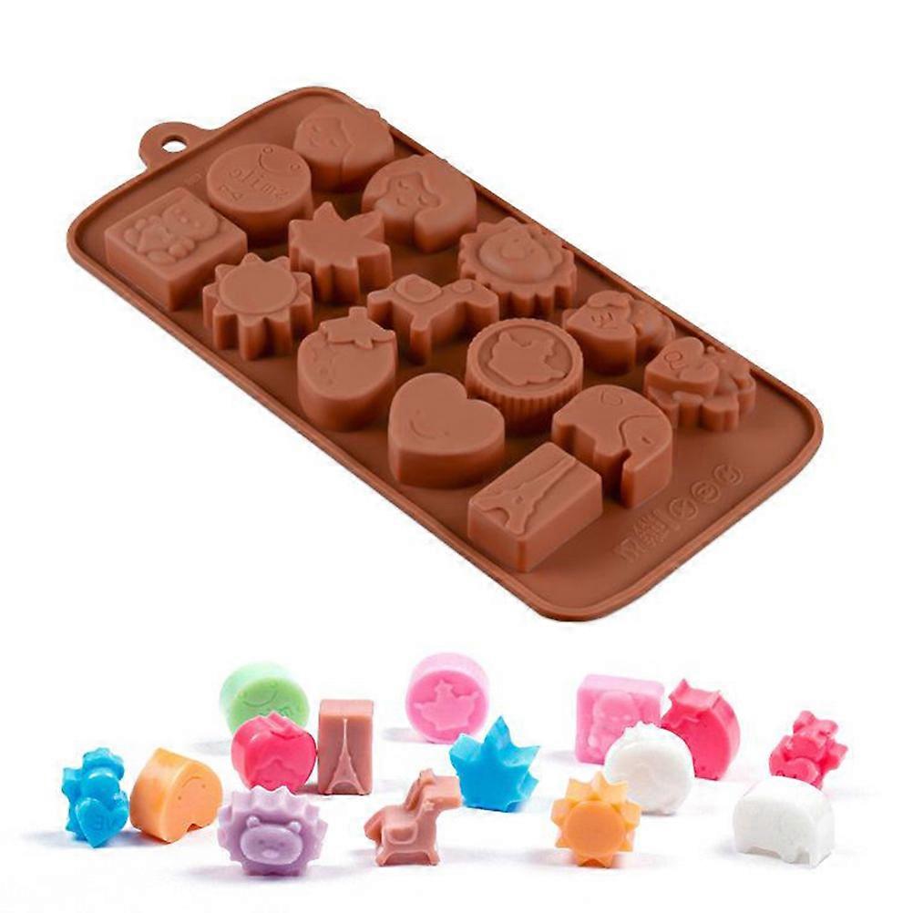 Silicone Baking Mold for Chocolate Candies and Cake Decorate Set of 15 Cavities Brown