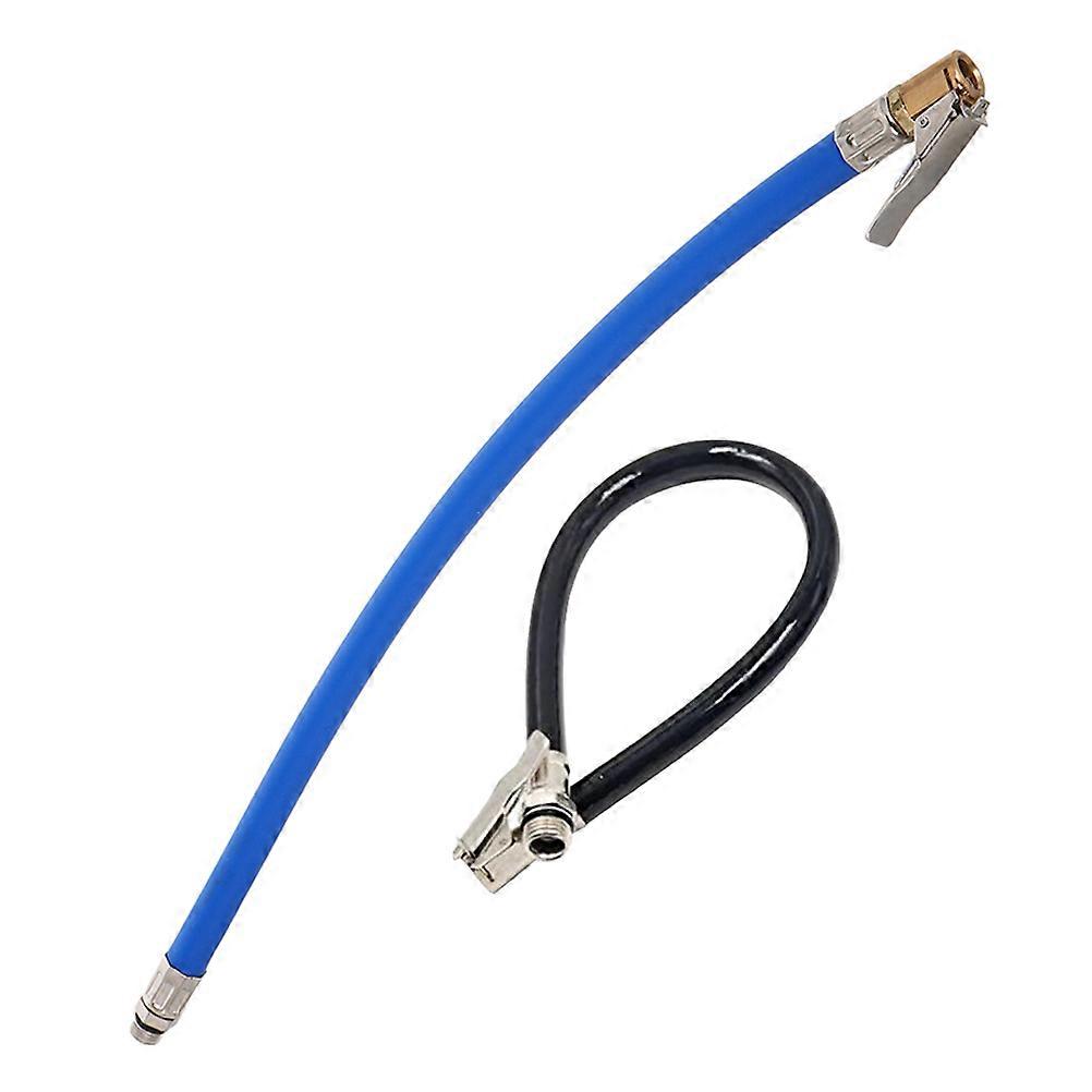 Inflation Hose Adapter Tire Pump Hose Replacement Portable Design For Tire Inflation Cars Motorcycles Bikes 37.00X3.50X1.30CM Plastic 2Pcs