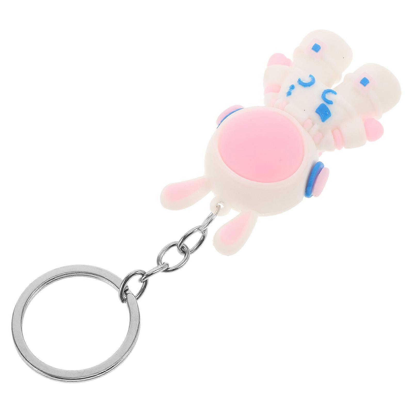 Adorable Rabbit Silicone and Metal Pendant Multi Color for Decoration Lovely Keychain Fits All