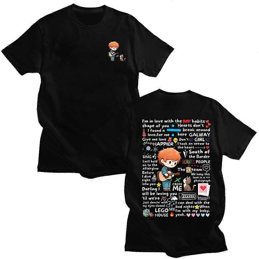 Ed Sheeran Graffiti Motif Tshirt Nouveau À La Mode Casual Femmes Hommes Vêtements Y2k T-shirts Mode Loose Streetwear Coton Top Tee