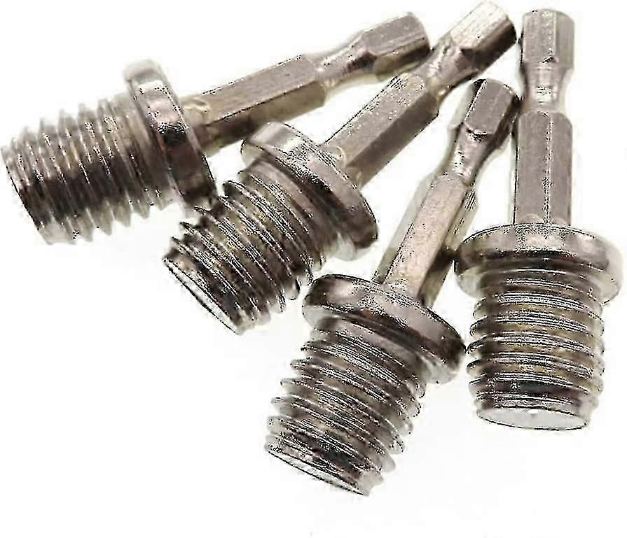Drill Connecting Rod Metal M14 Hexagonal Polishing Disc Conversion Stick Adapter Conversion Head(color:silver)(4pcs), Happy Hehe Ma