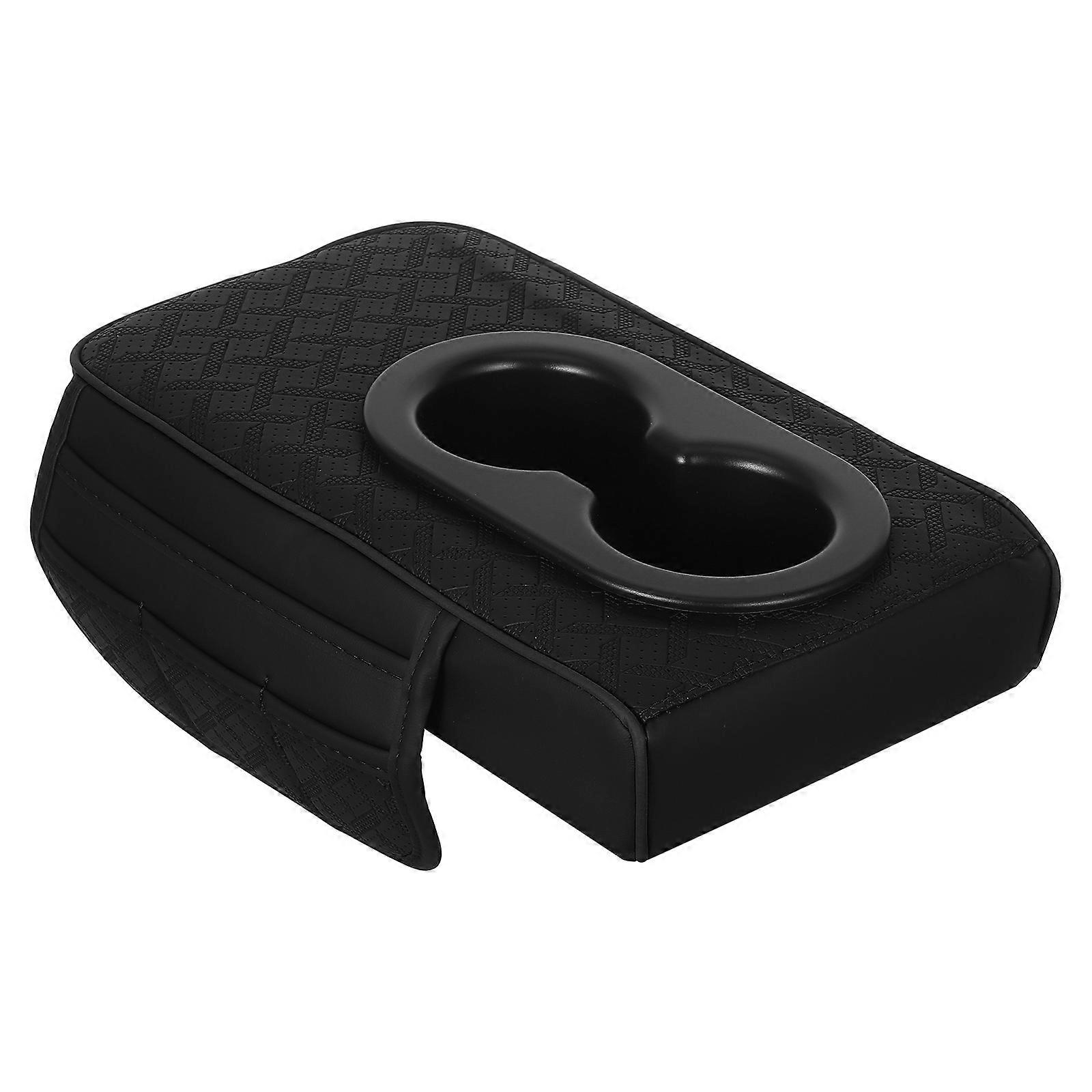 Car Armrest Console with Height Adjustable Cushion, Multi Functional Storage Organizer and Cup Holder for Enhanced Comfort in Compatible Vehicles