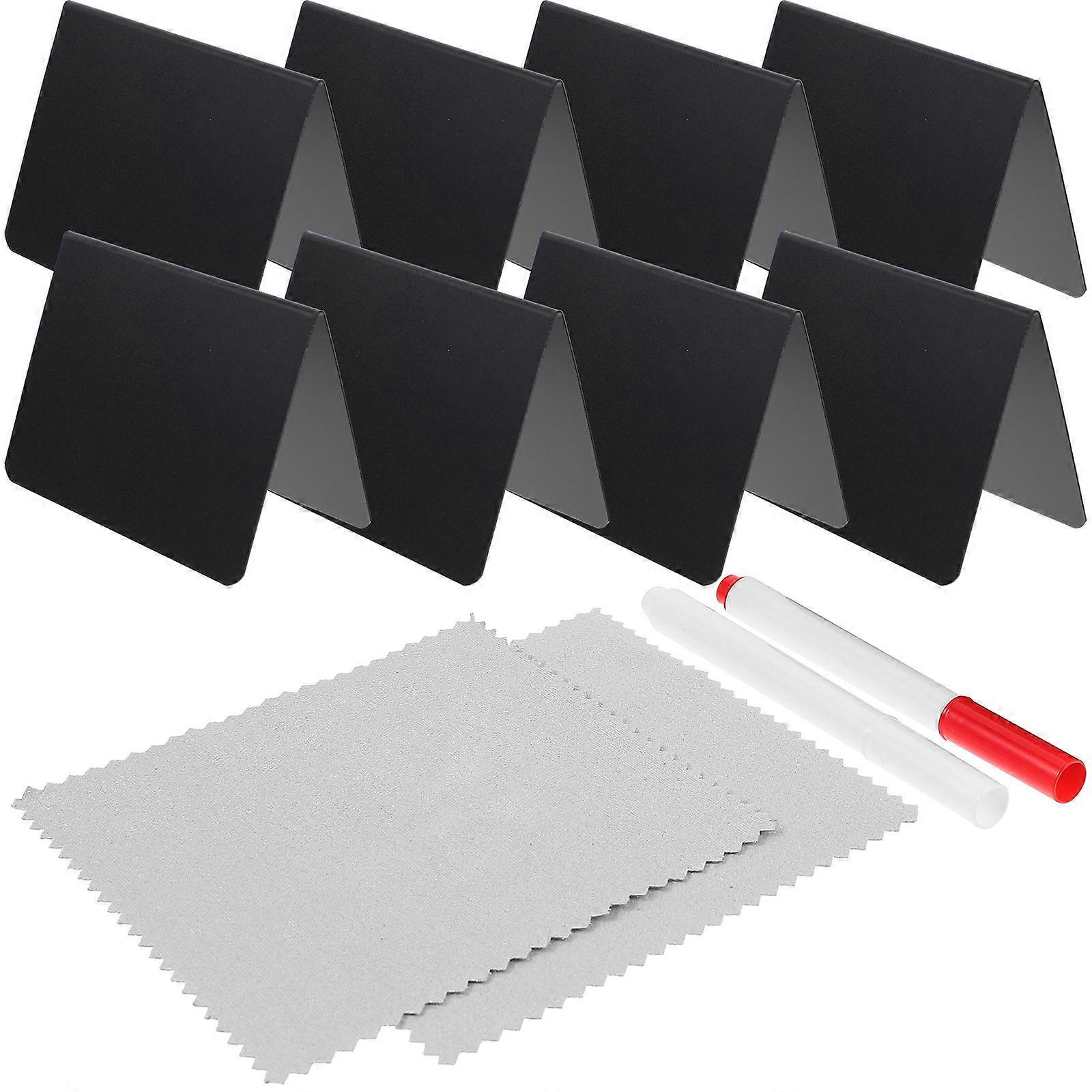 Mini Tabletop Chalkboard Sign Memo Board Table Card Simple Design Black Plastic Standing Design Business Owners 1 Set