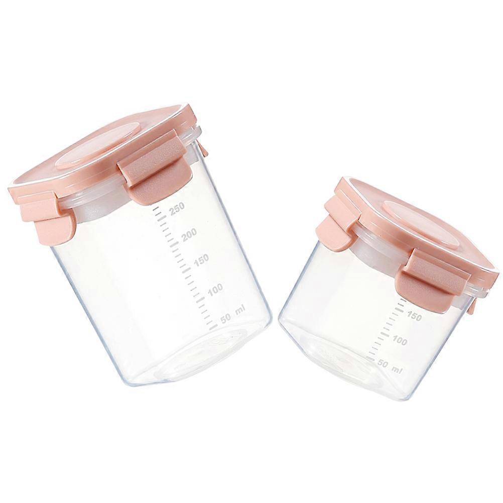 Pink Food Fresh Containers with Lid for Fridge Freezer Kitchen Use Stackable PP Silicone 2pcs