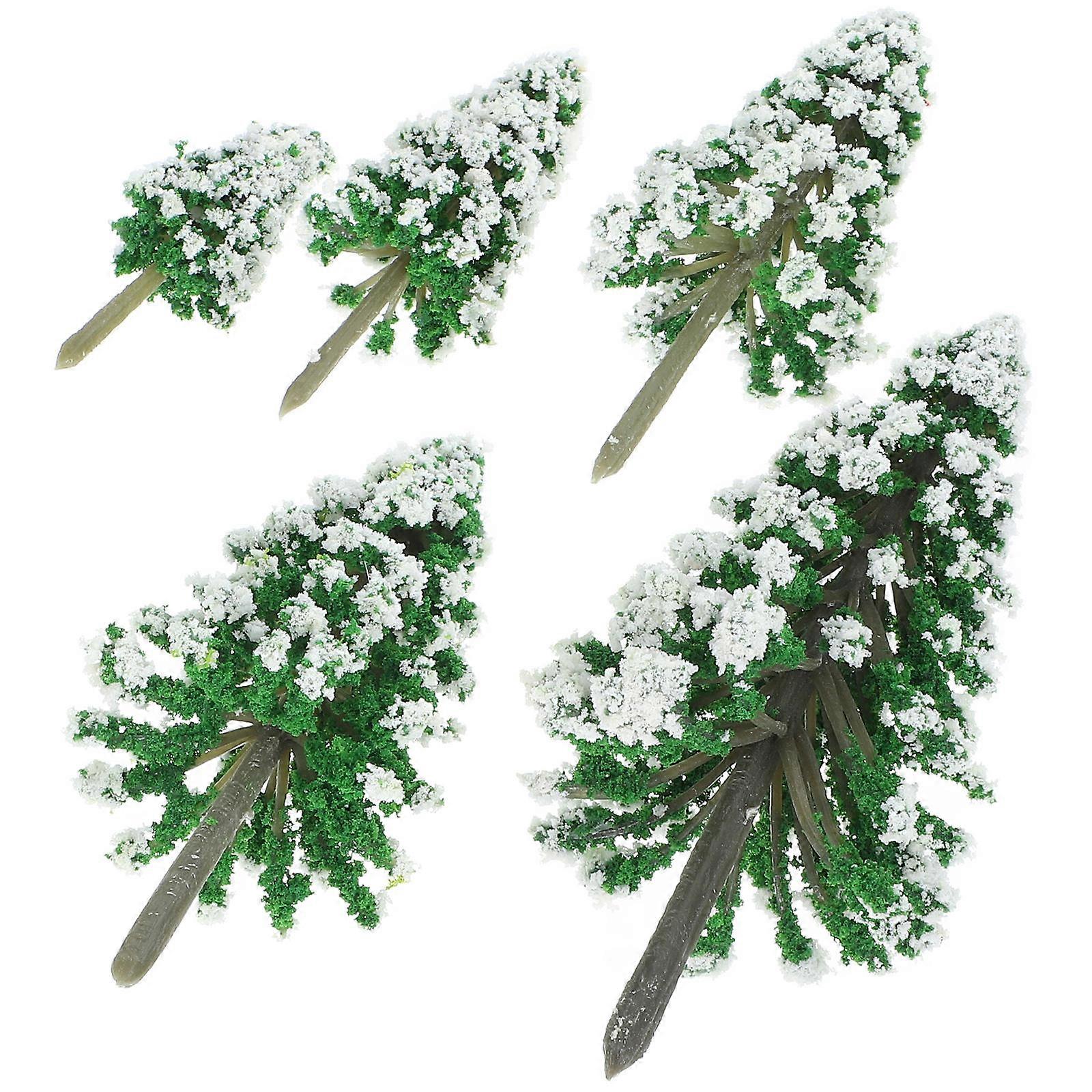 Miniature Trees For Sand Table Decoration Miniature Road Tree Toy Model Green Scenery Tree 12 5cm X 5 5cm X 5 5cm Decoration 5Pcs