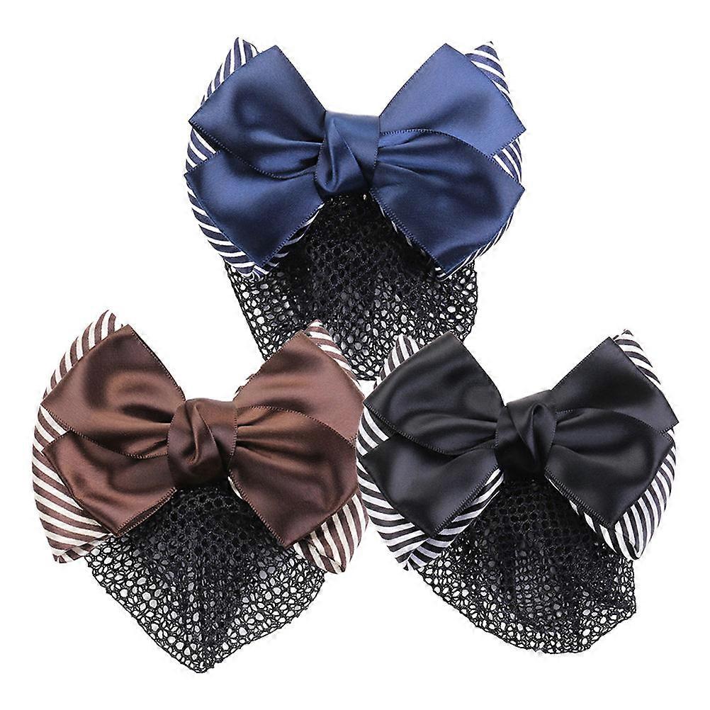 Elegant Bowknot Snood Net Hair Clip for Work and Party with Beautiful Bow Design Assorted Color