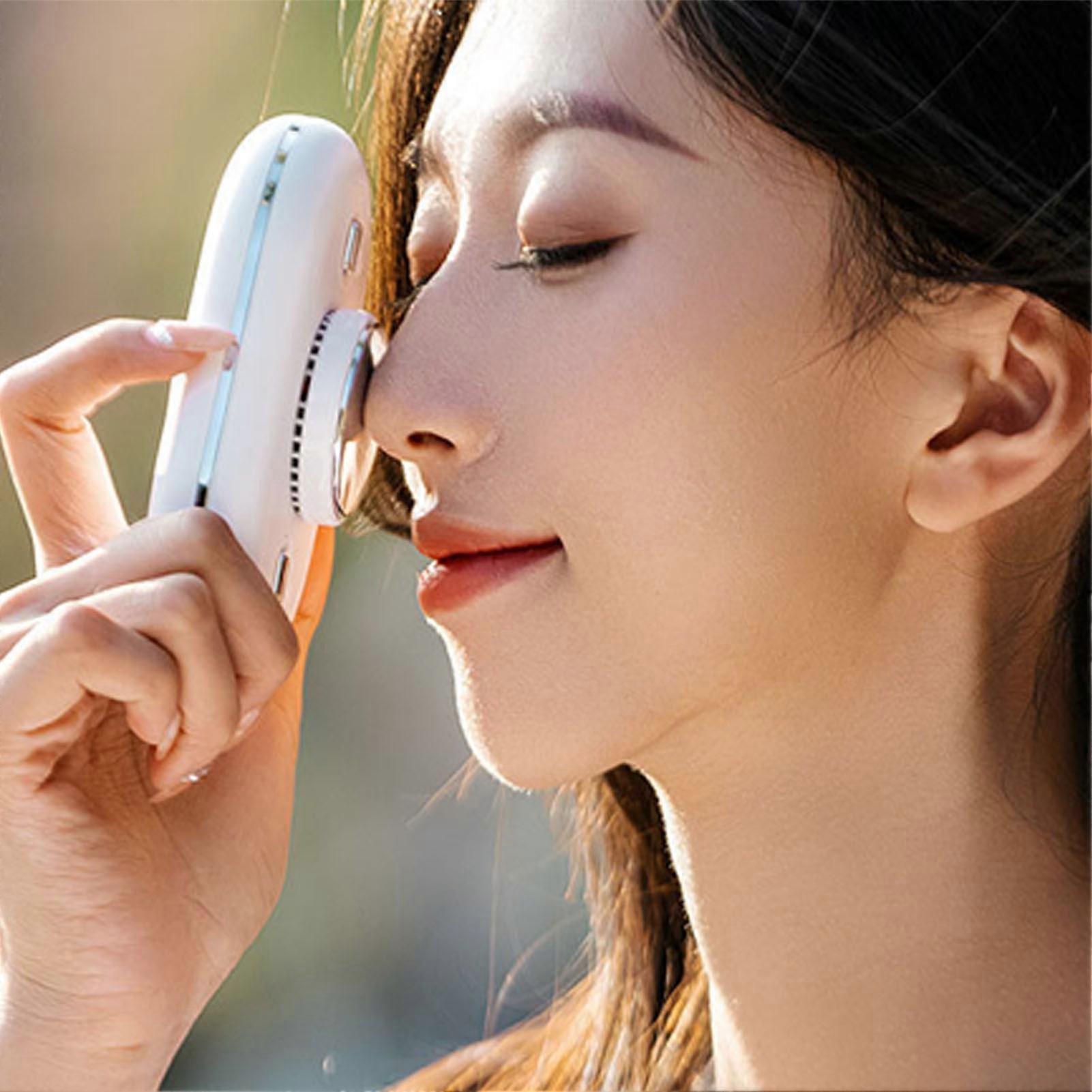 תליית שרשרת מאוורר נייד USB טעינה מאוורר מיני צוואר מאוורר מתכוונן שרוך תושבת מאוורר עבור מקורה בחוץ לבן 