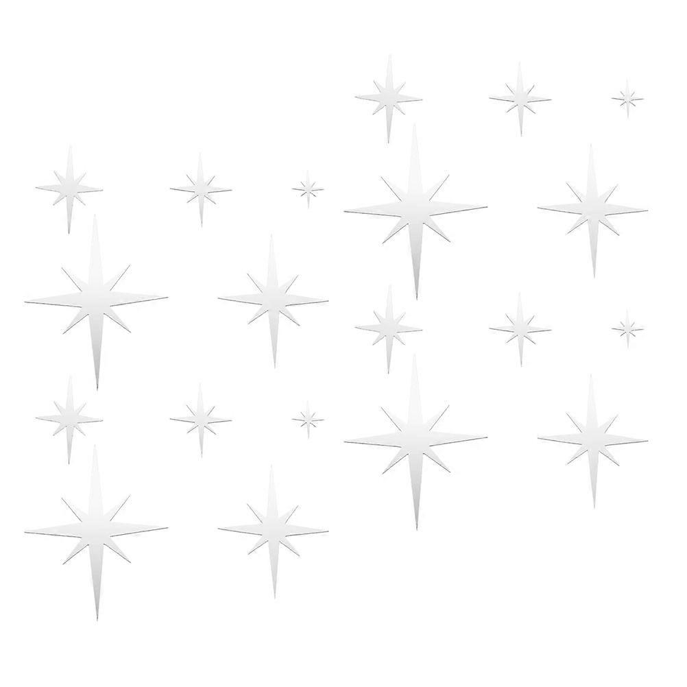 Creative Wall Sticker for Decoration Made from Acrylic Silver Color Easy to Stick and Remove 1 Set