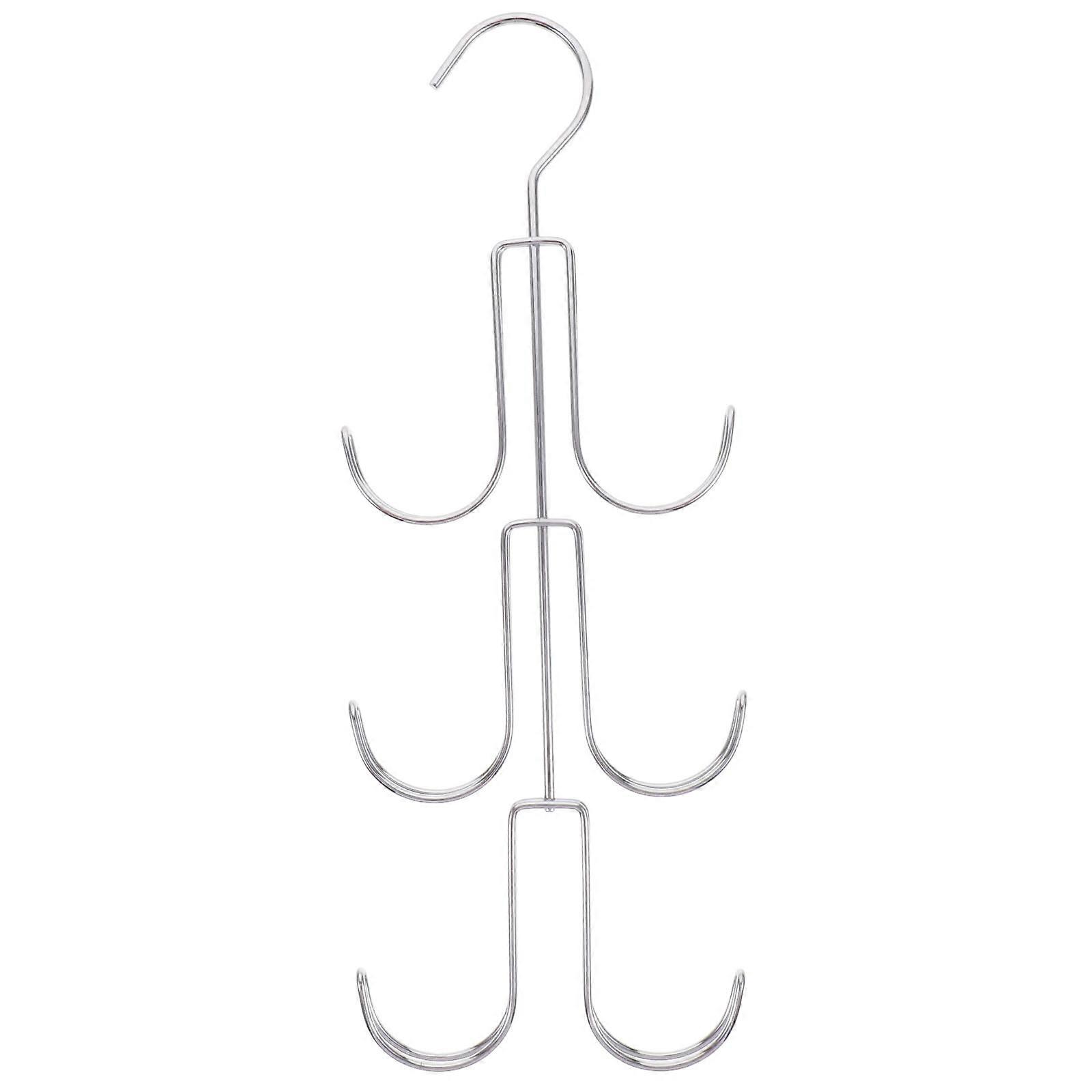 Silver Multi-Layer Hanger Organizer For Closet Clothes Towel Use Space-Saving 1Set