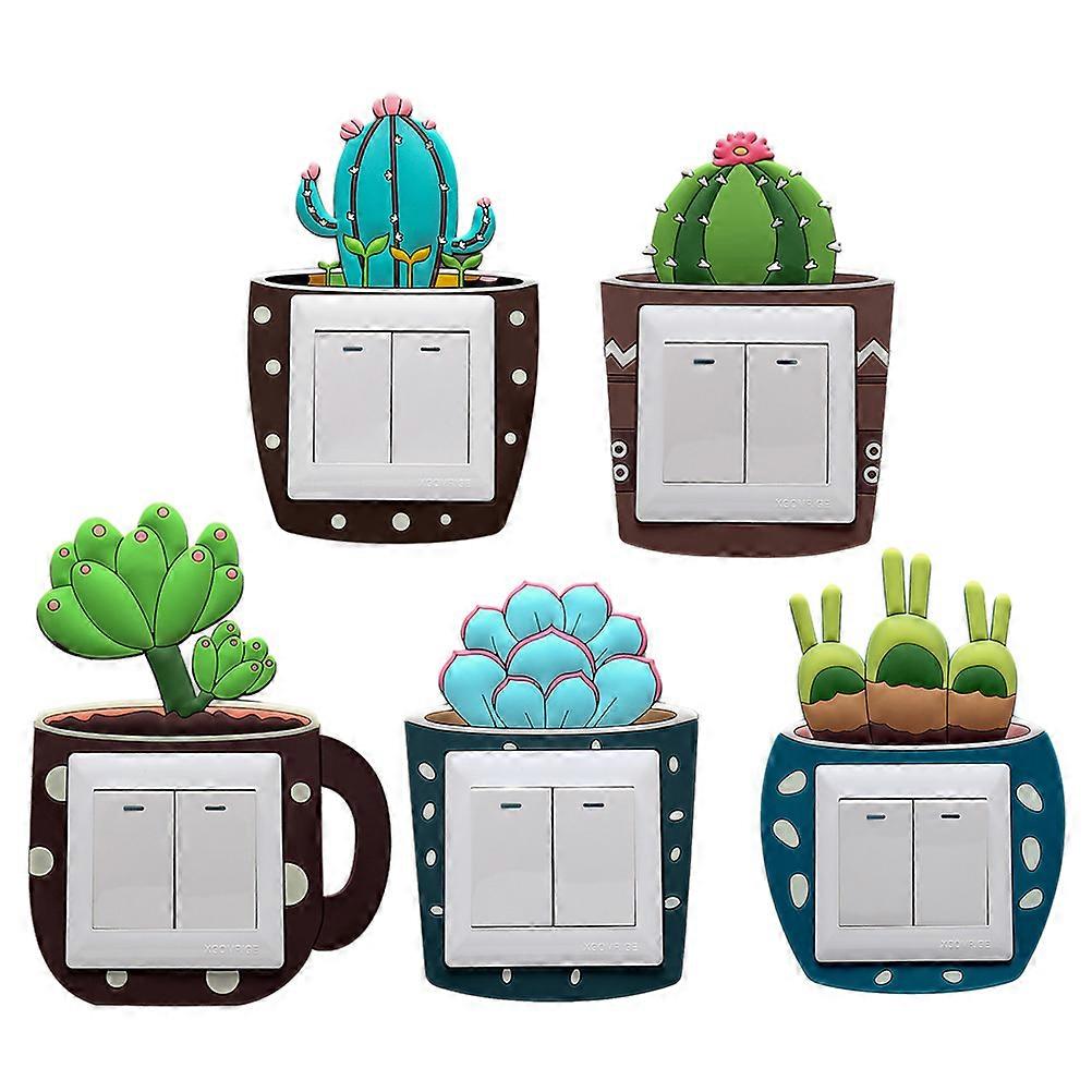 Cartoon Cactus Glow in the Dark Switch Protective Cover Made of Soft Rubber Assorted Color for Kids