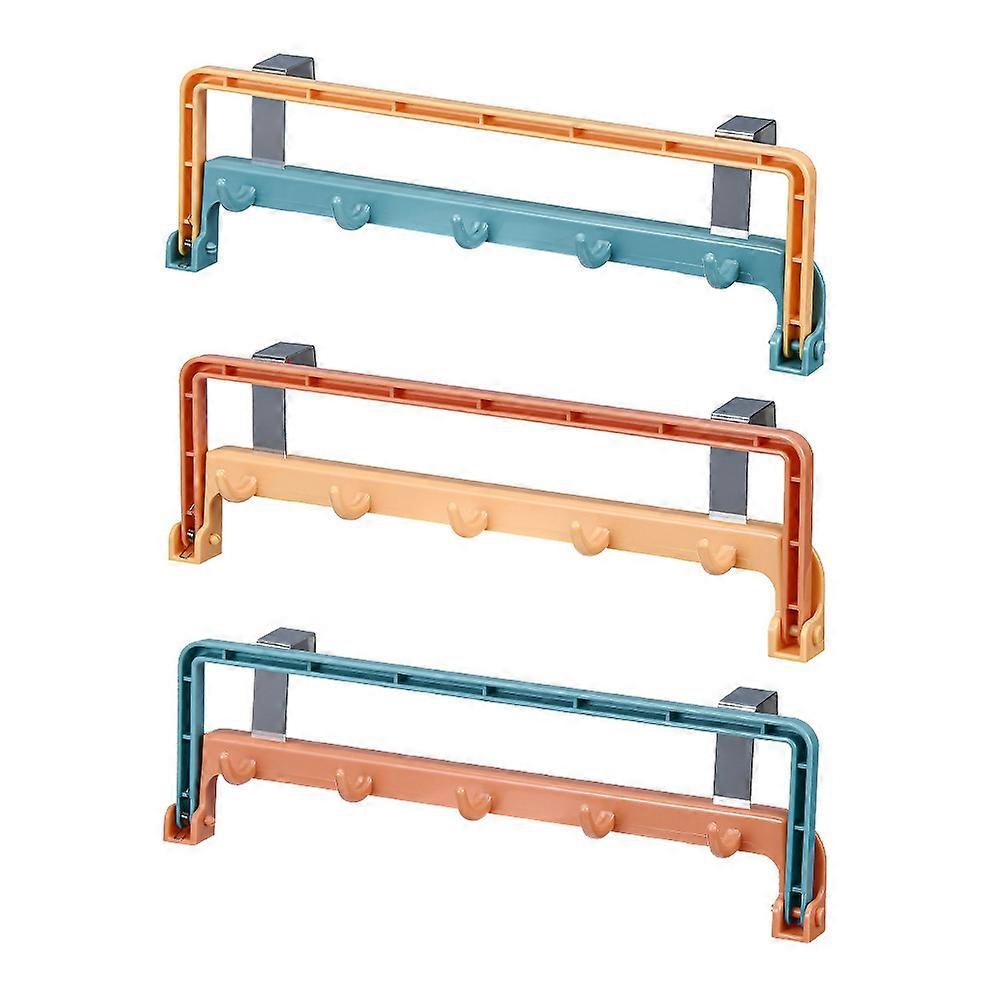 Premium Cupboard Door Hanging Racks with Hooks for Kitchen Organization Assorted Color 3pcs