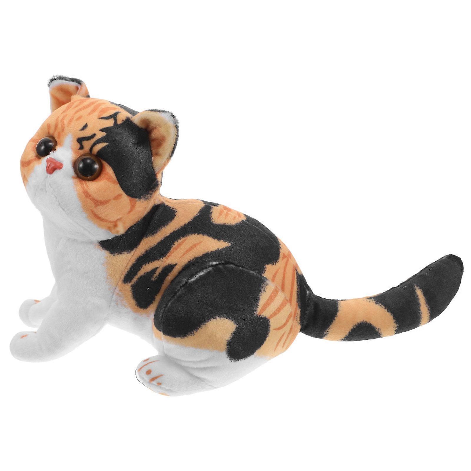 FRCOLOR Lifelike Cat Plush Toy Soft Stuffed Animal for Home Decor Perfect for Girls Boys Adults Ideal for Sleeping Hugging Display