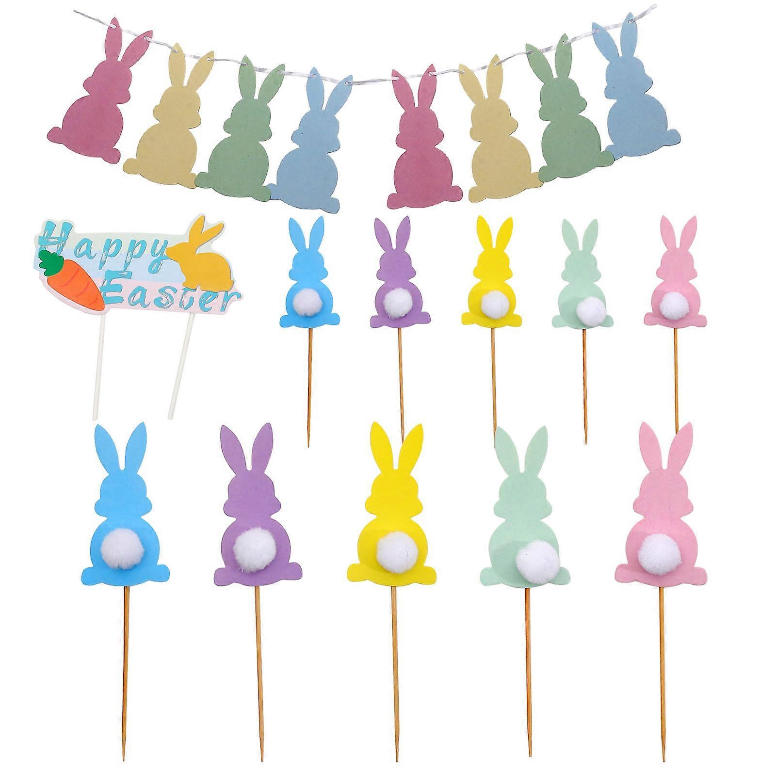 Paper Party Supplies with Lovely Rabbit Design for Decor 1 Set Multi Color