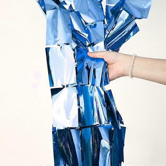 Colorful Paper Streamers, Party Decoration Fringe Tassel Curtain (Blue China) 1x2m