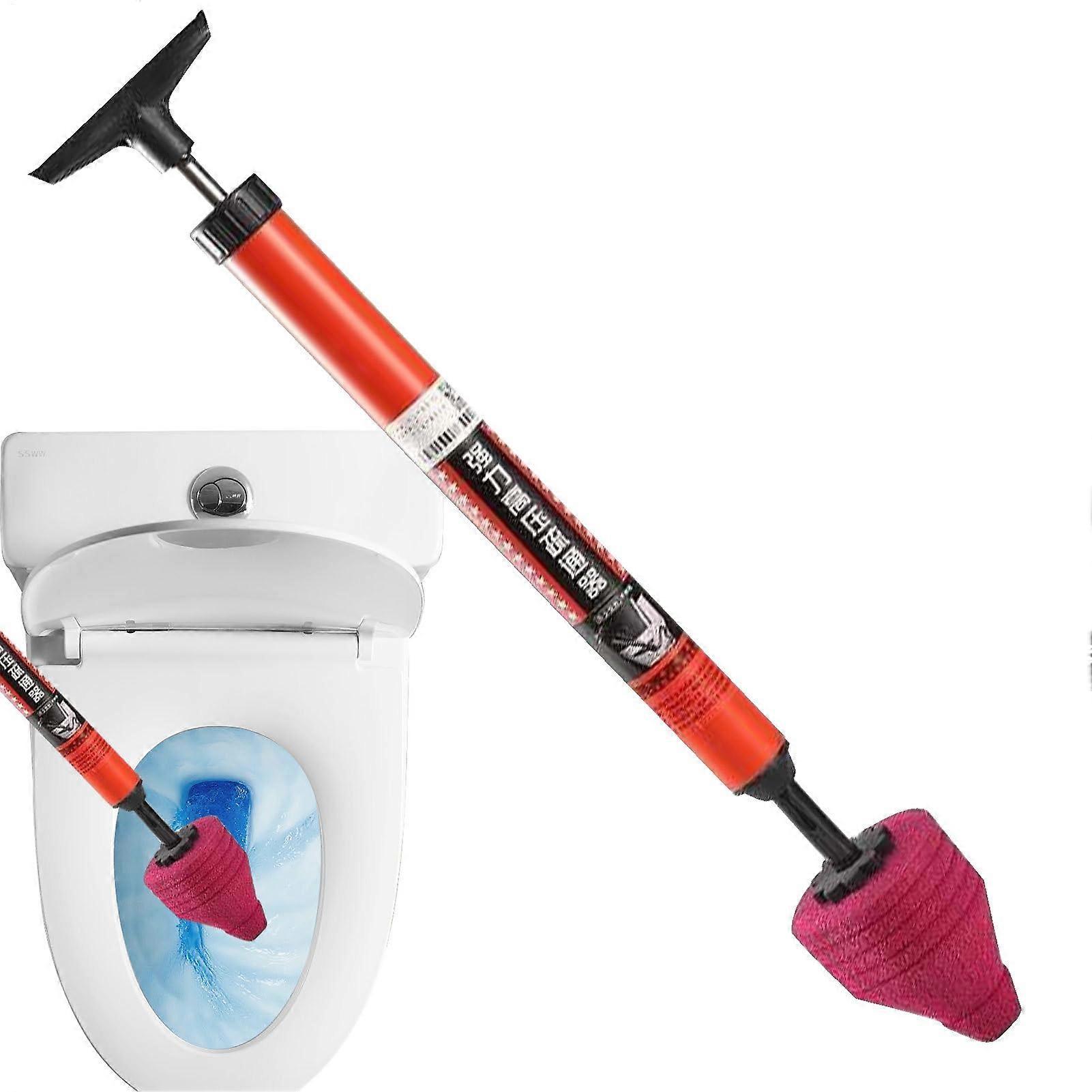 High-Pressure Toilet Plunger | Ergonomic Air Release Clog Remover with Flexible Nozzle, Powerful Drain Cleaning Tool