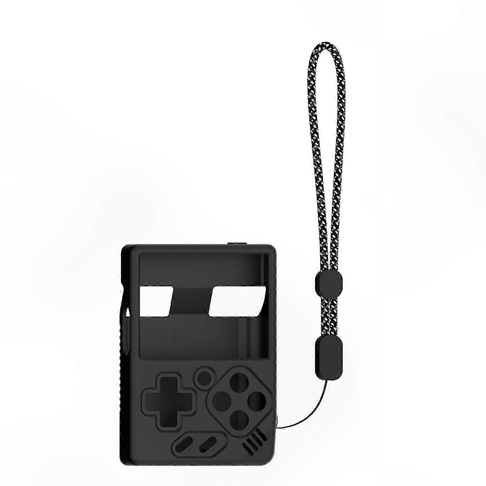 Skin Sleeve Protector Cover for Miyoo Mini V4 Gamepad Dustproof Housing Game Console Case Silicone Shell with Lanyard beige color