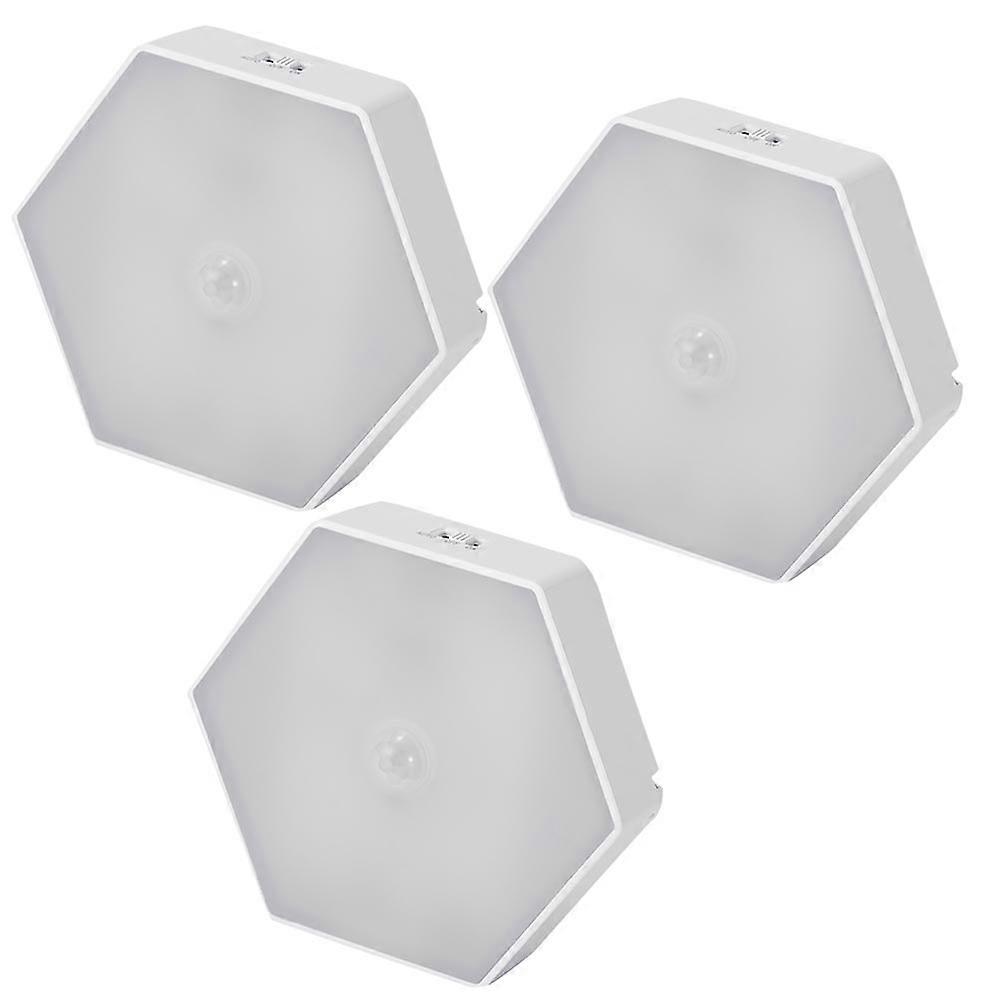 Square 3Set Human Body Sensor Induction LED Night Light Ideal For Use In Hallways And Steps Offering Automatic Turn Off Feature