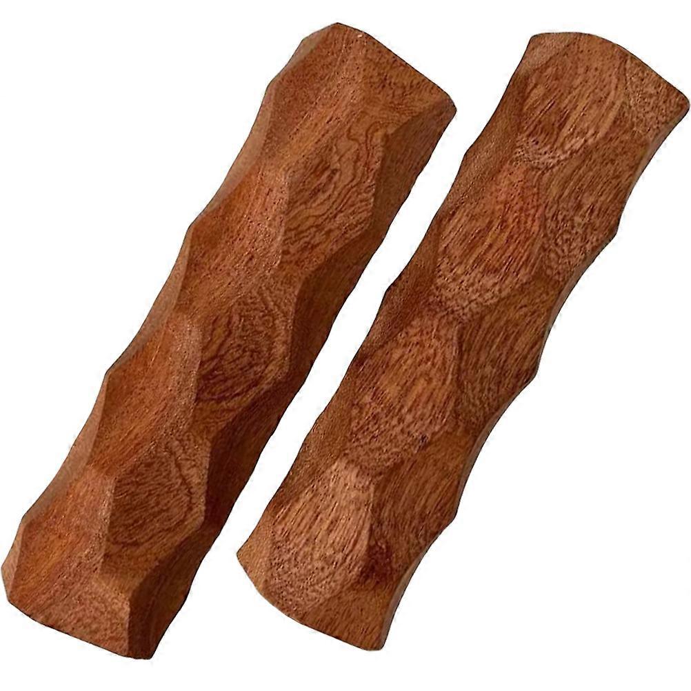 Wooden Insulated Frying Pan Handle Covers for Kitchen Use Brown Color 1 Pair
