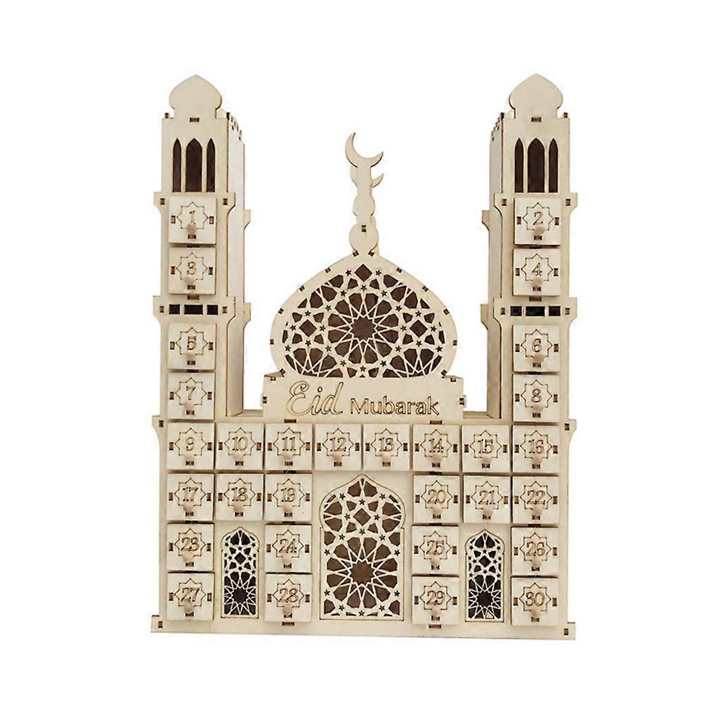 Festive Eid Mubarak Countdown Poster Decorative Item For Muslims Khaki 11.79X2.36X15.72inch 1Pack