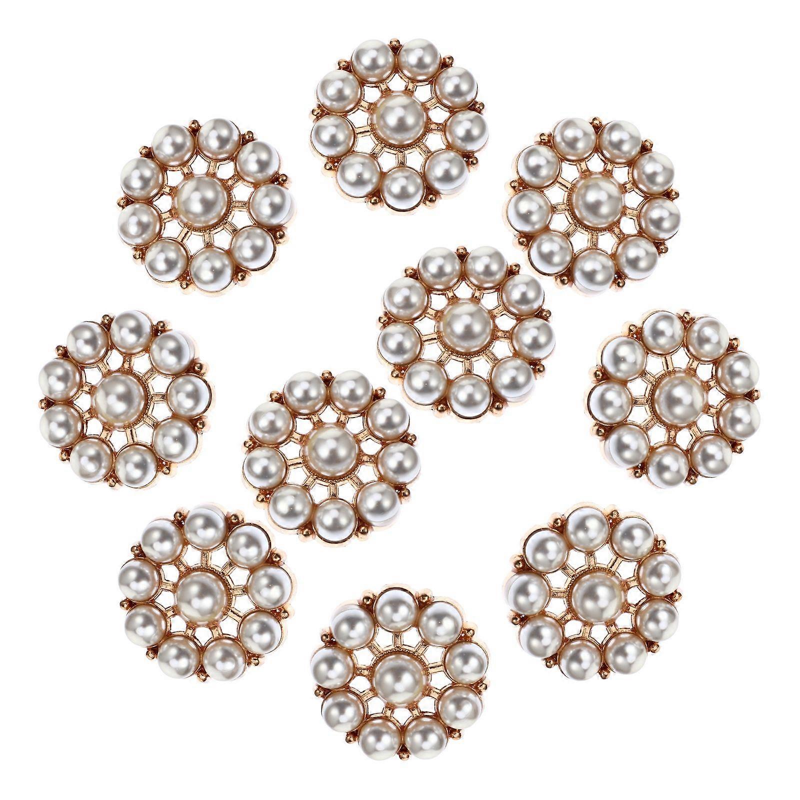 Decorative Vintage Pearl Buttons 10Pcs Round Sewing Buttons for Clothes and Sweaters Fashion Enhancement Elegant Style