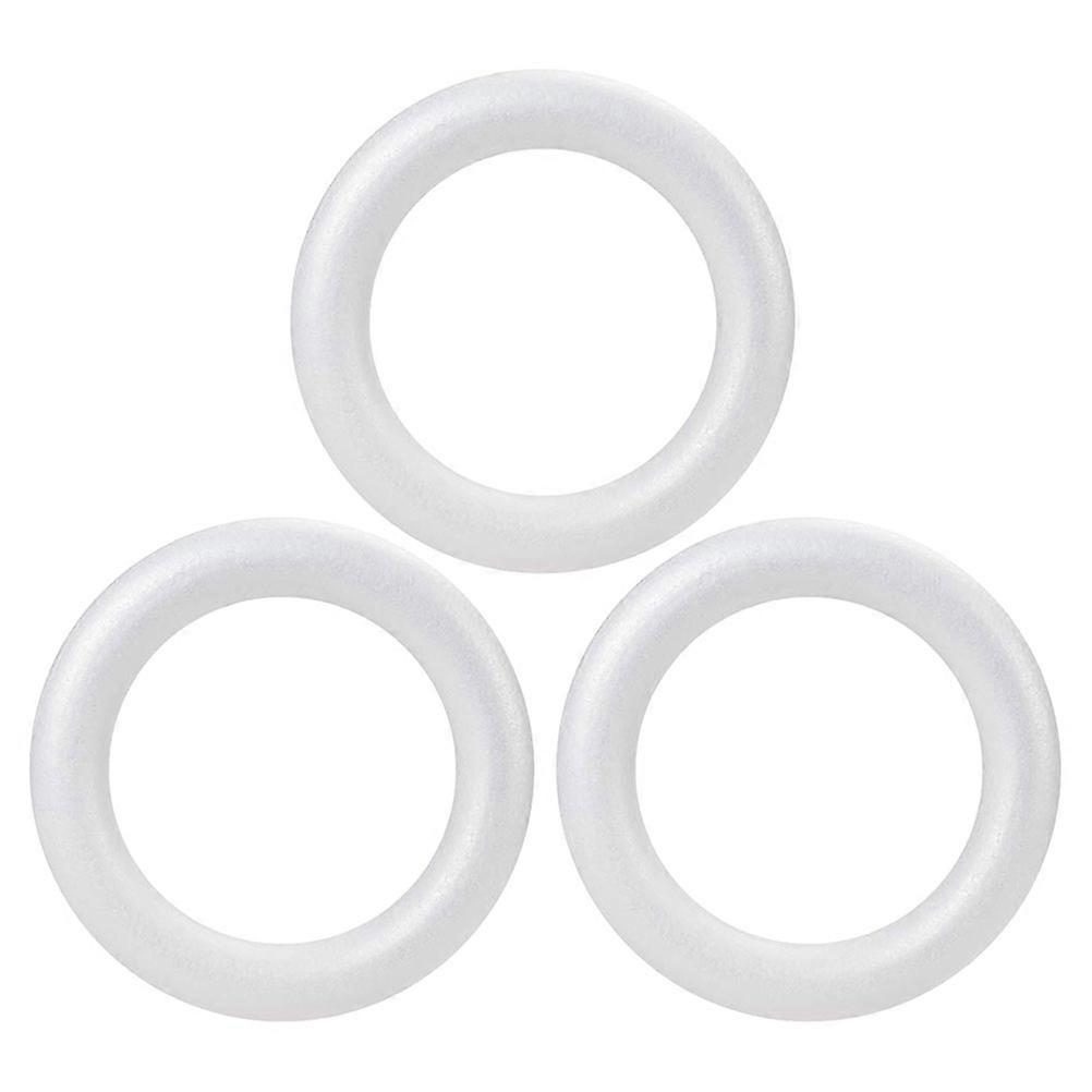 3pcs White Round Foam Wreath Circles for DIY Crafts Lightweight Polystyrene Foam for Wedding Decorations
